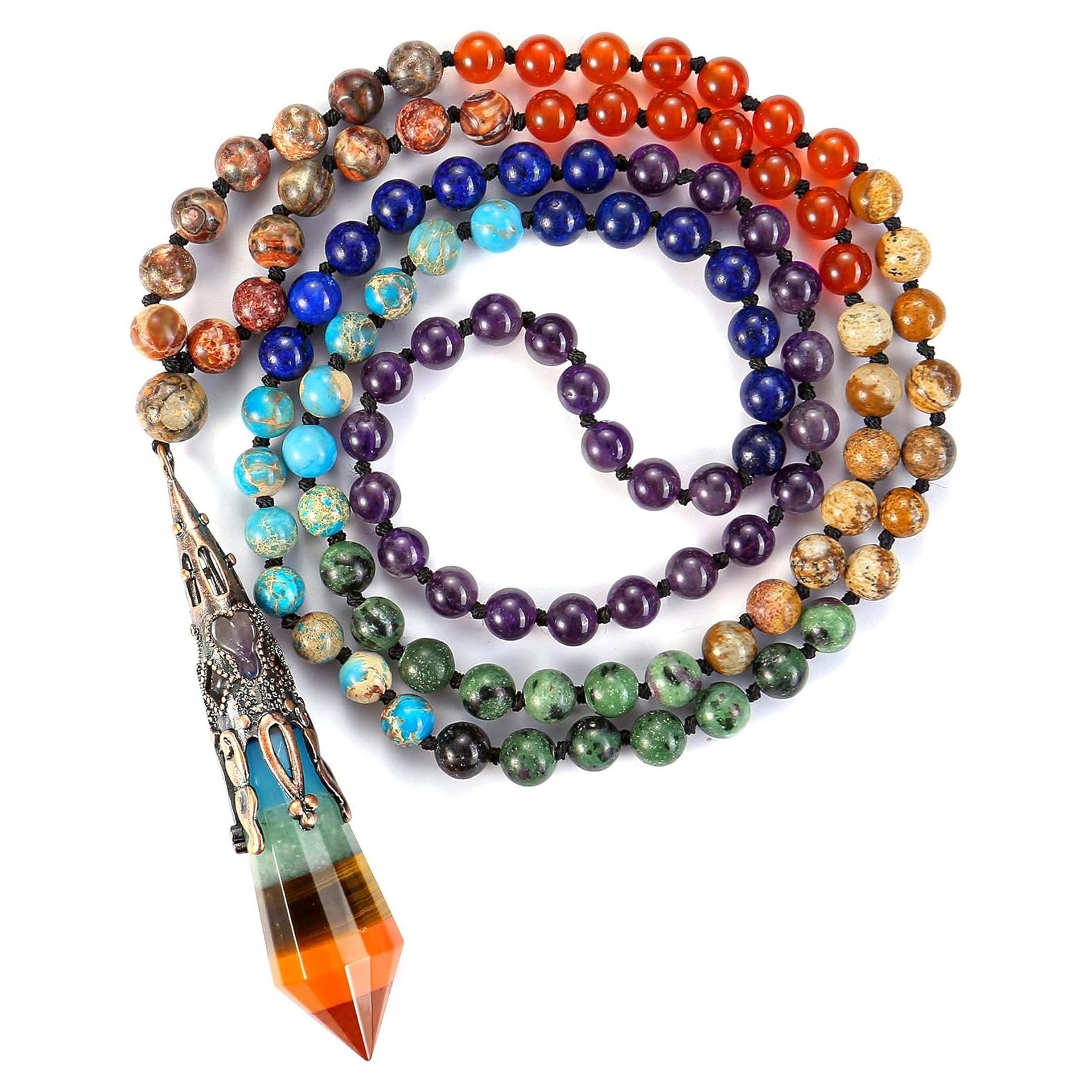 Collar Mala 108 Cuentas Chakra Jovivi con Colgante Reiki