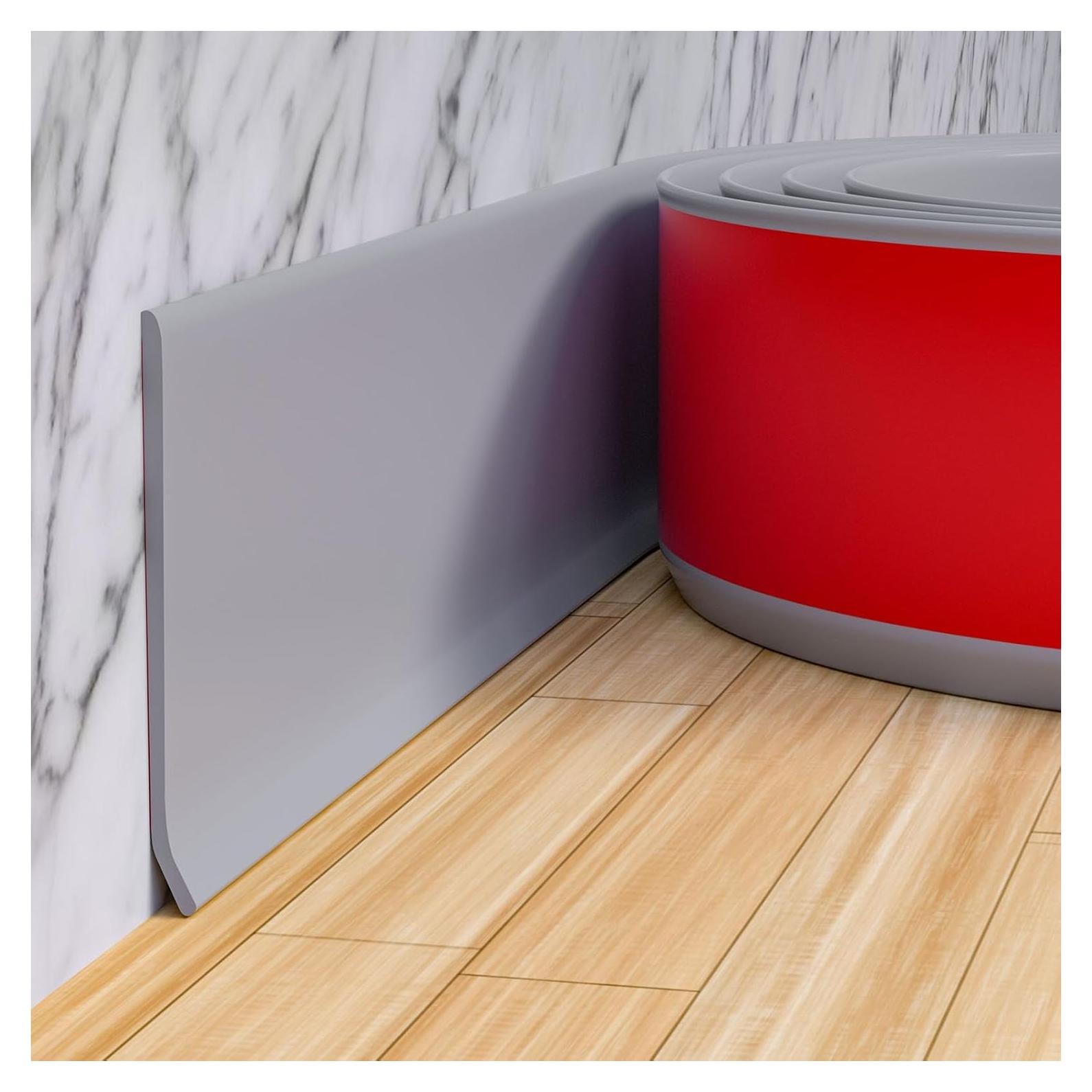 Moldura de Zócalo Flexible Duzzy 15.24 cm x 12.19 m Gris