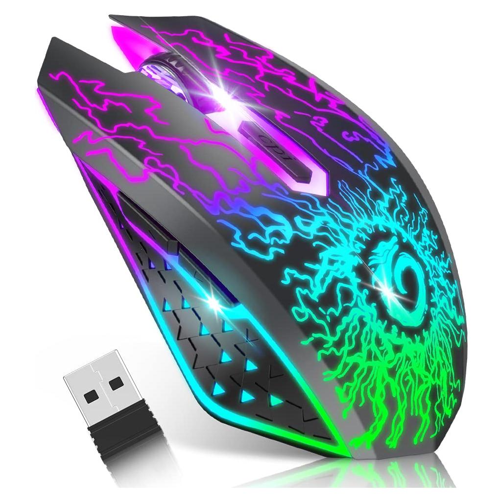 Ratón Inalámbrico VersionTECH. BX106 Recargable LED RGB