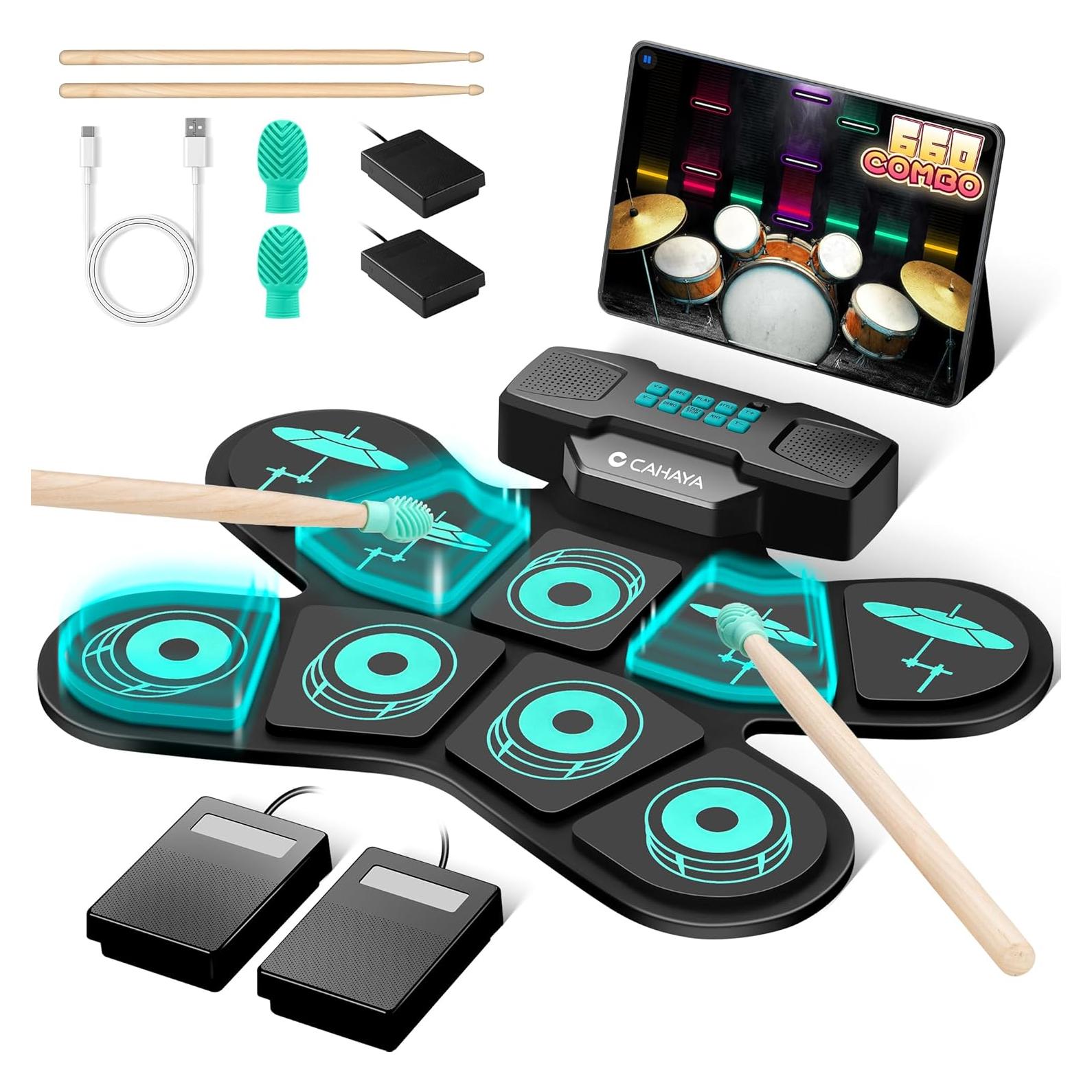 Pad de Batería Electrónica CAHAYA 9 Pads Plegable 0.72 kg