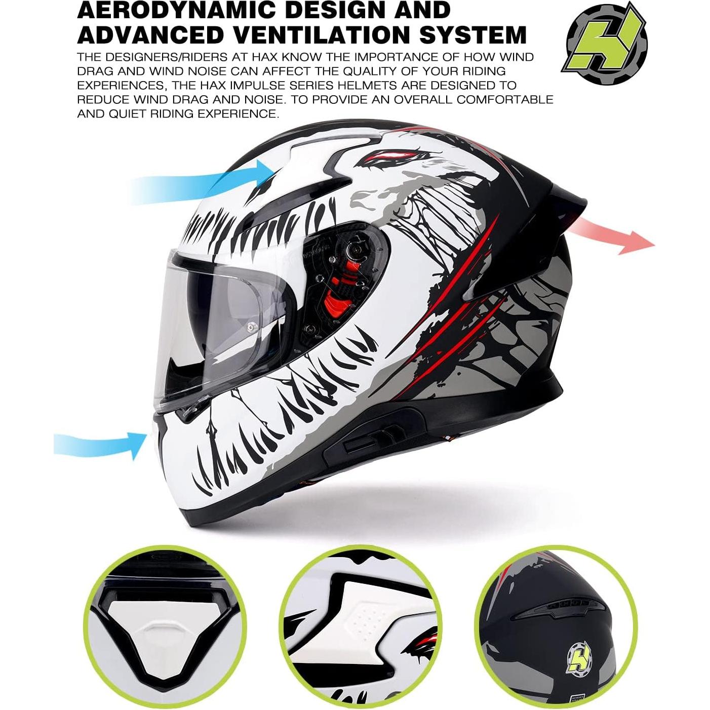 Casco HAX Impulse Blanco Mediano con Visor Pinlock