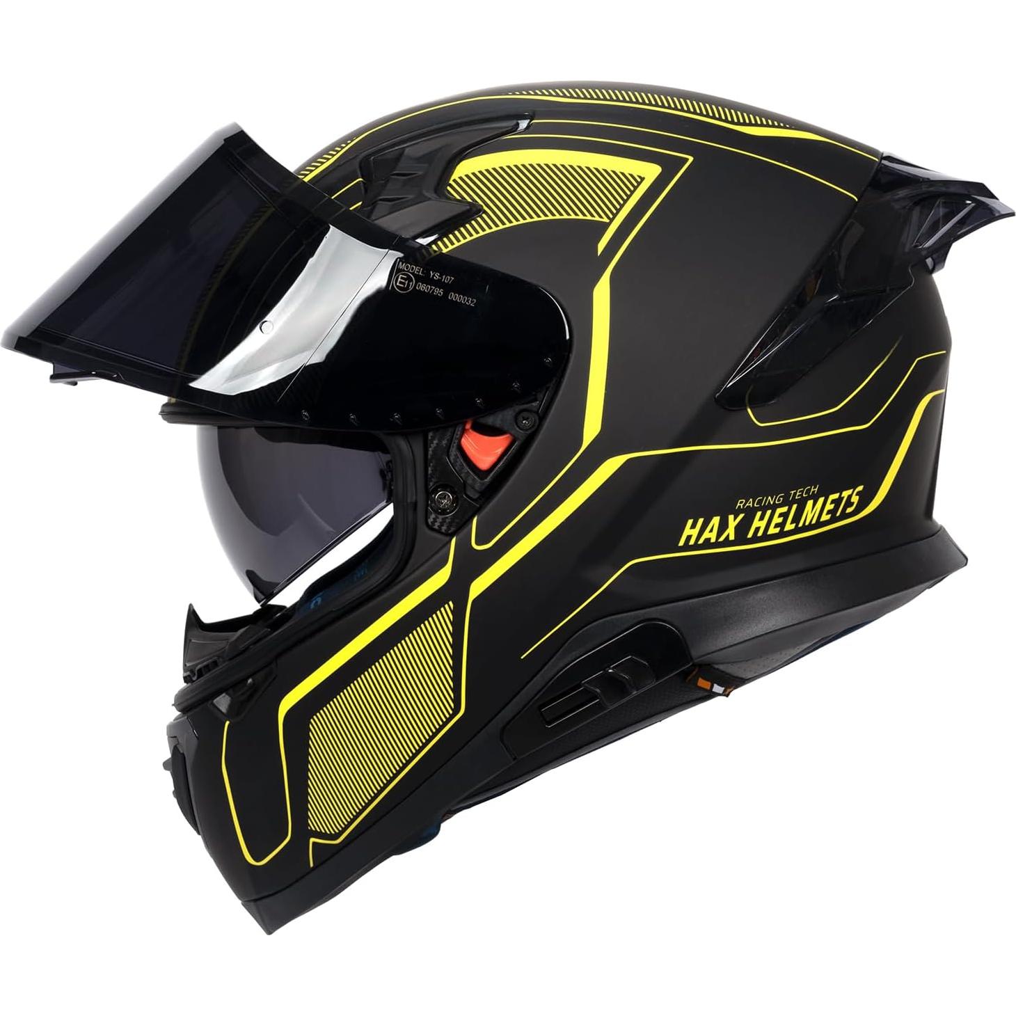 Casco HAX Impulse Doble Visor UV Amarillo XXL