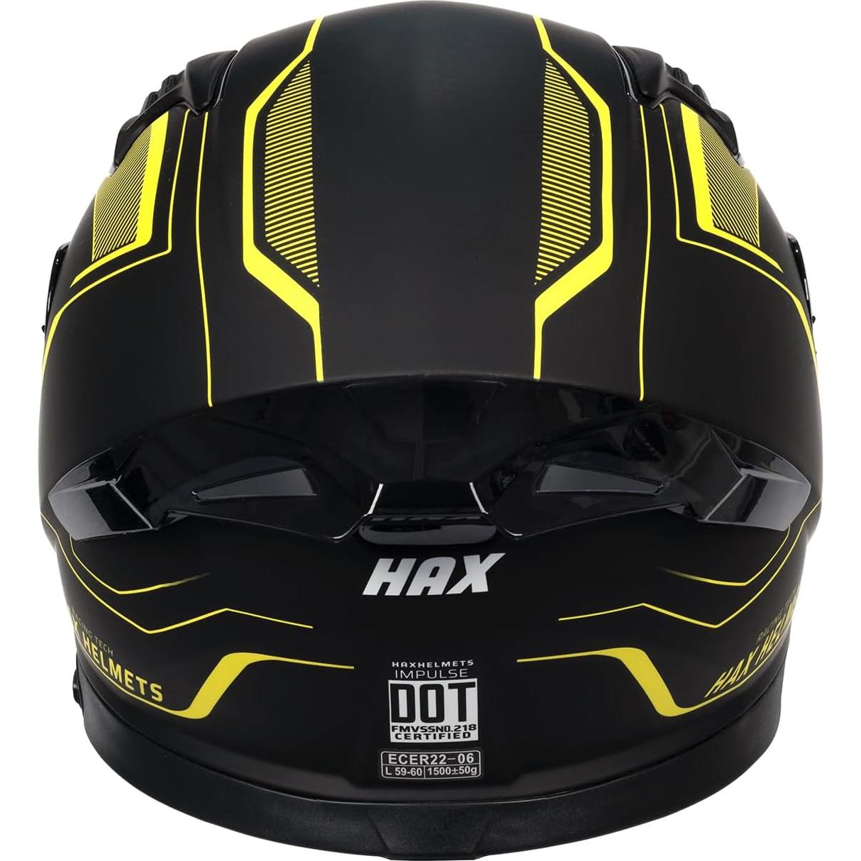 Casco HAX Impulse Doble Visor UV Amarillo XXL