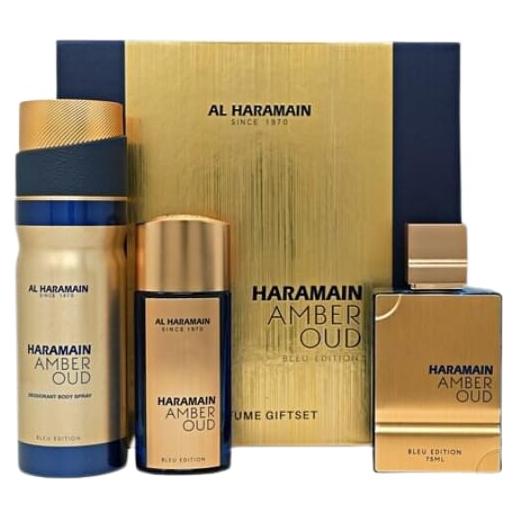 Set de Regalo Al Haramain Ámbar Oud Bleu Unisex - 3 Piezas EDP