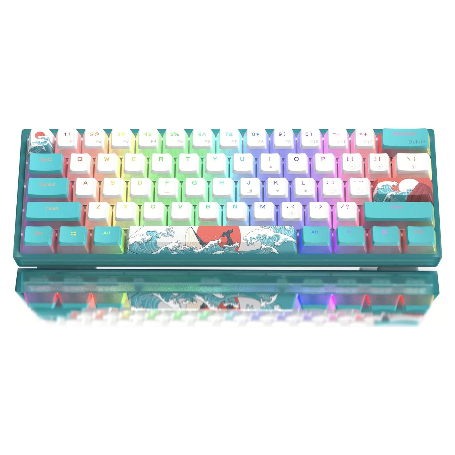 Teclado Mecánico Womier WK61 RGB 60% Hot-Swappable Azul