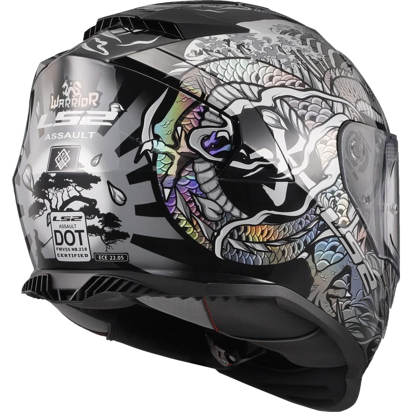 Casco LS2 Helmets Assault Full Face KPA 3X-Large Plata/Negro