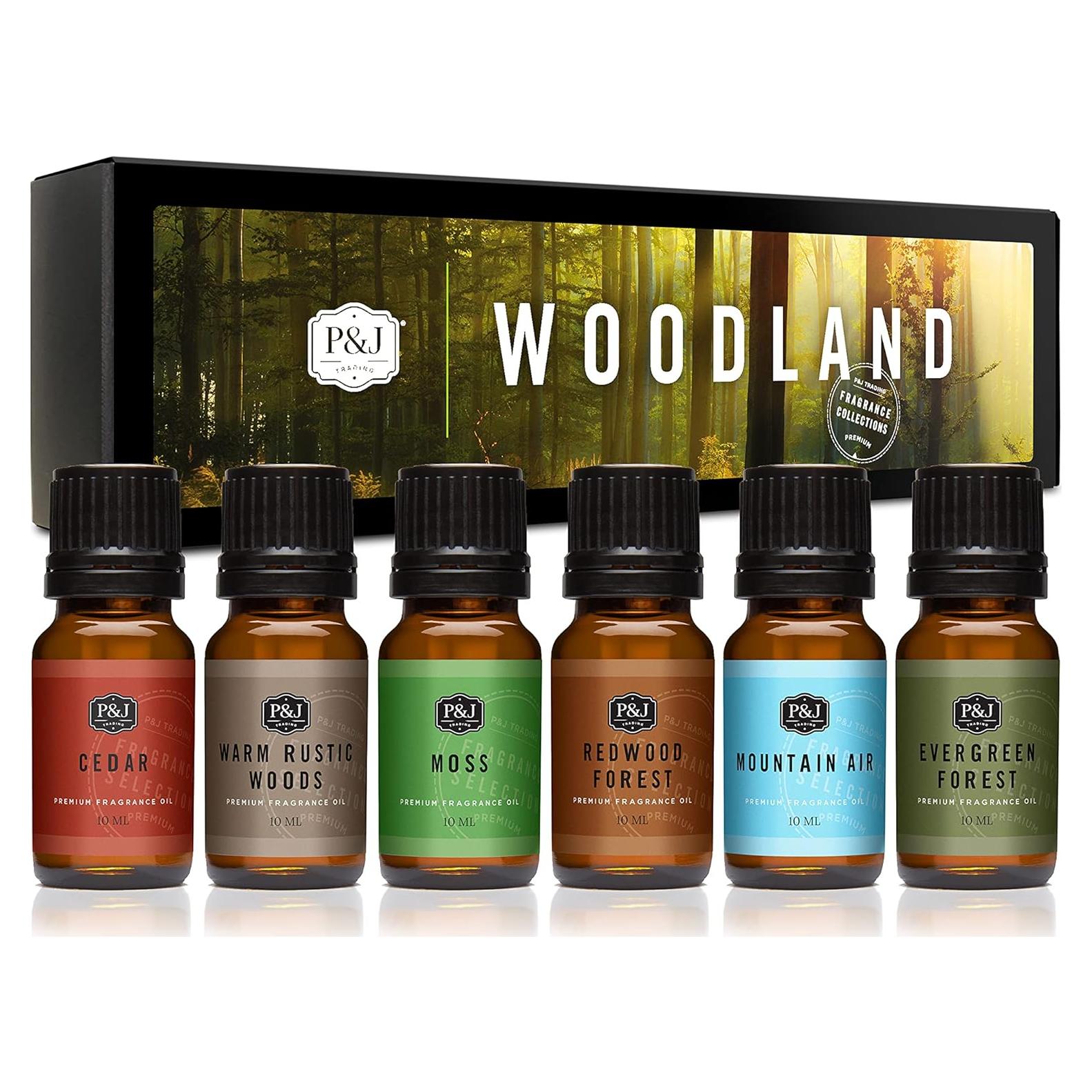 Conjunto de Aceites Aromatizados P&J Trading - Bosque 10ml x6