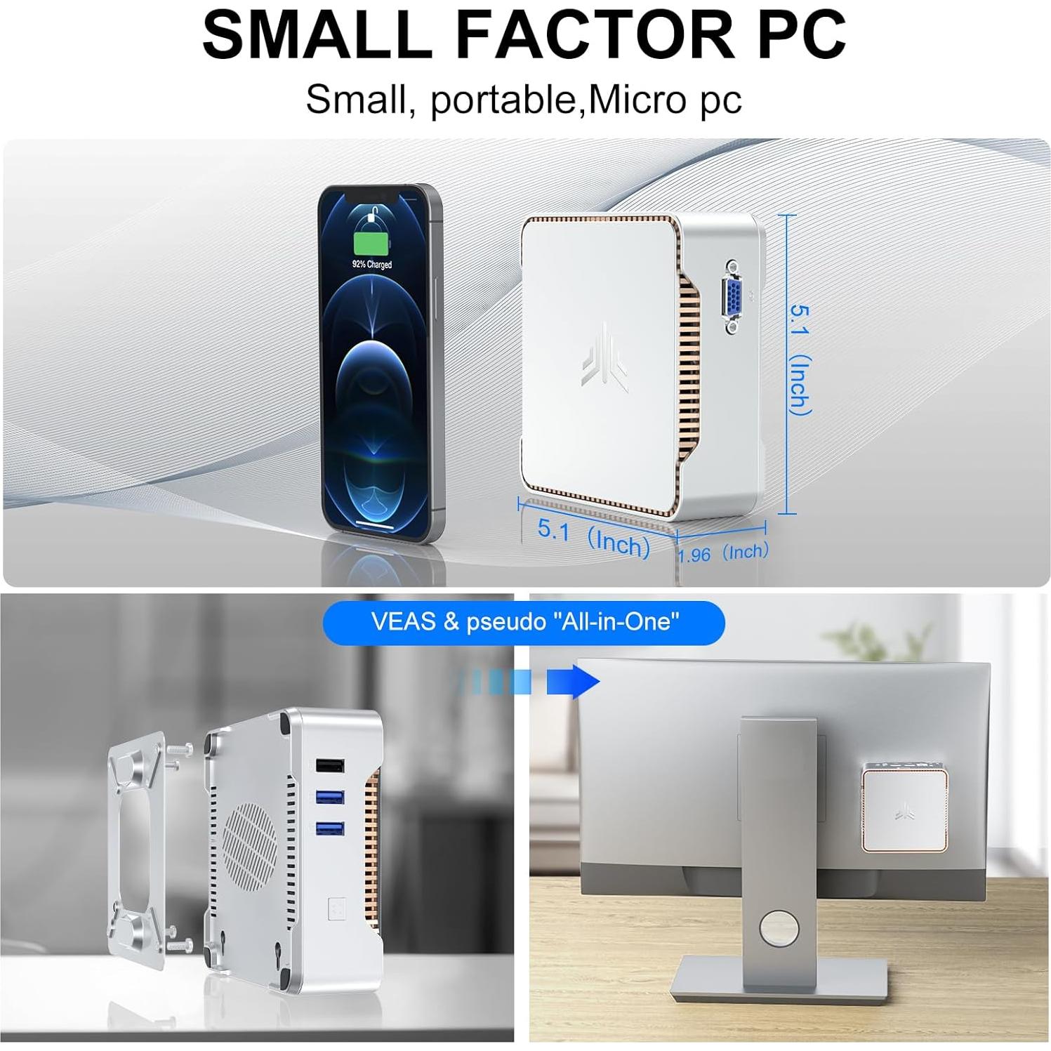 Mini PC KAMRUI GK3Plus, 16GB RAM, 512GB SSD, 4K UHD