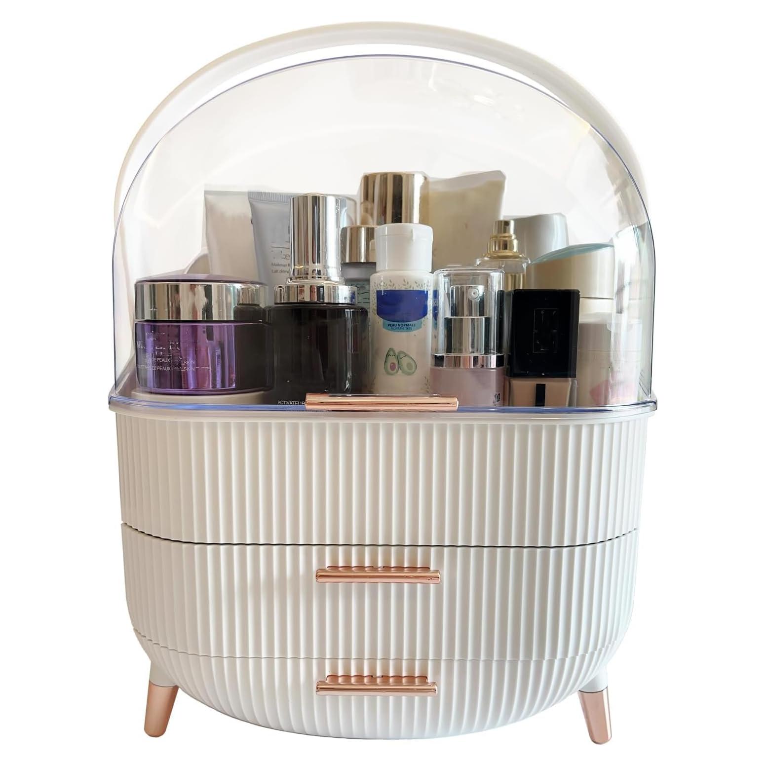 Organizador de Maquillaje Omeily Blanco Claro 3 Capas 29x20.6x36.6cm