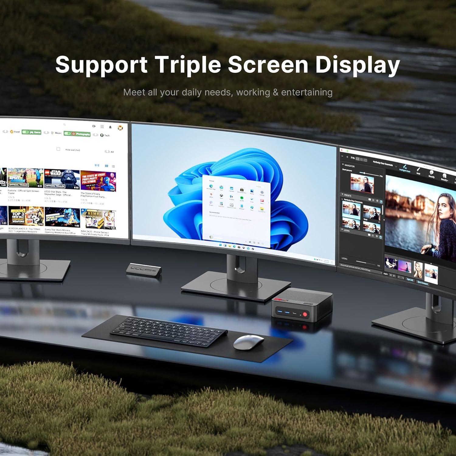 Mini PC Gaming BOSGAME P4 Ryzen 7 5700U 32GB 1TB SSD