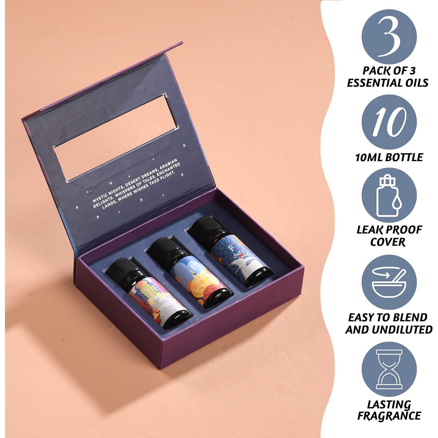 Set de 3 Aceites Esenciales Folkulture 10ml Oud Rosa y Tabaco