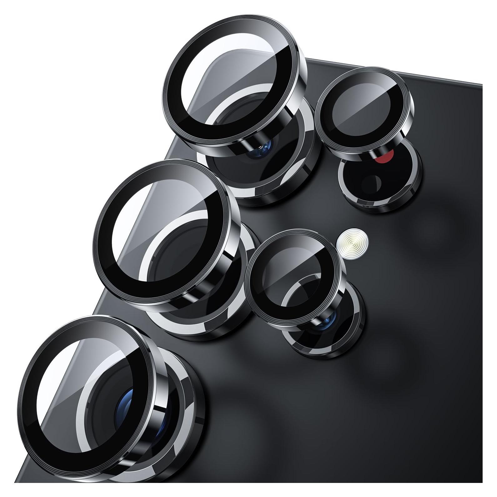 WSKEN Protector de Lente de Cámara para Samsung Galaxy S25 Ultra - Vidrio Templado 9H, Negro