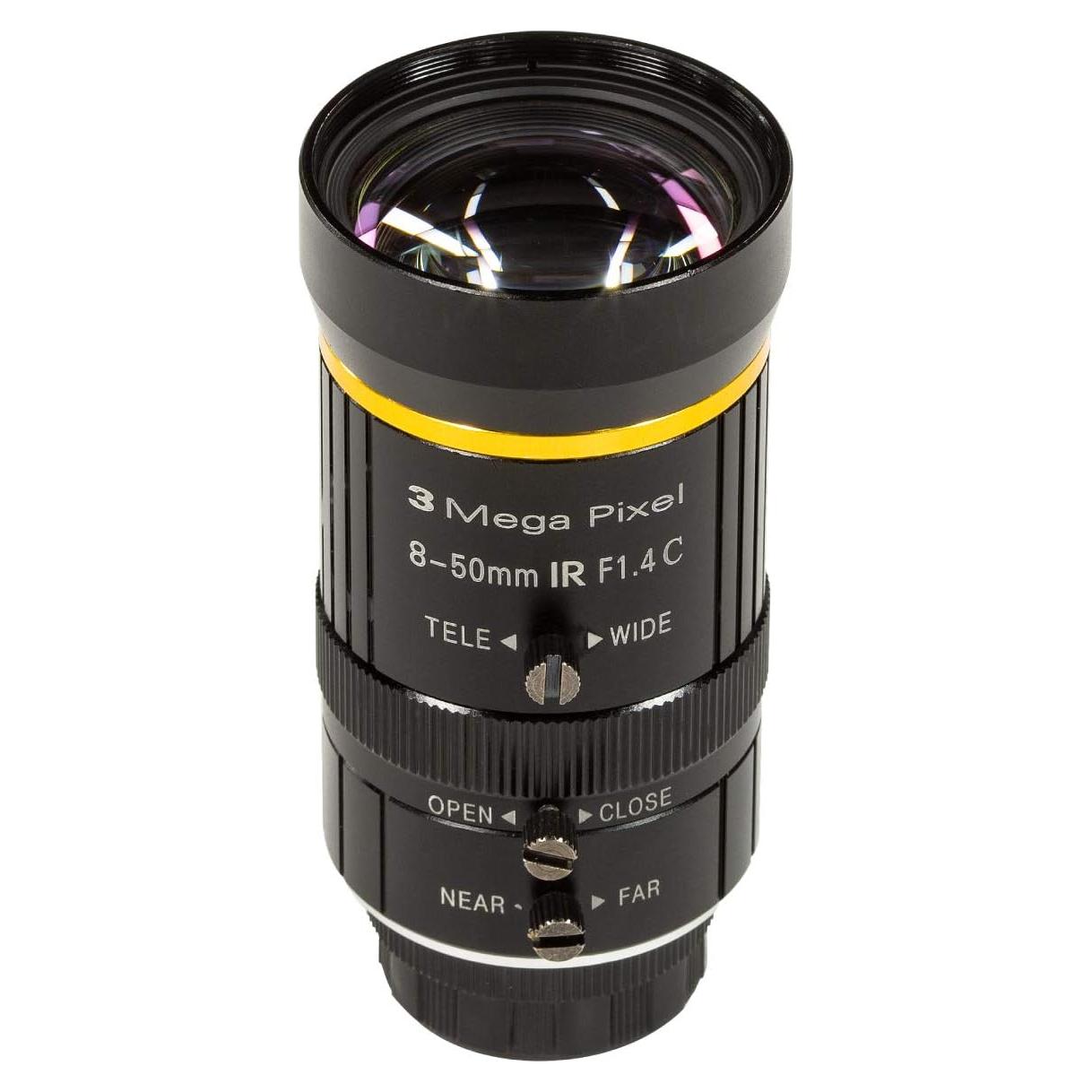 Lente Zoom C-Mount 8-50mm Arducam para Raspberry Pi HQ