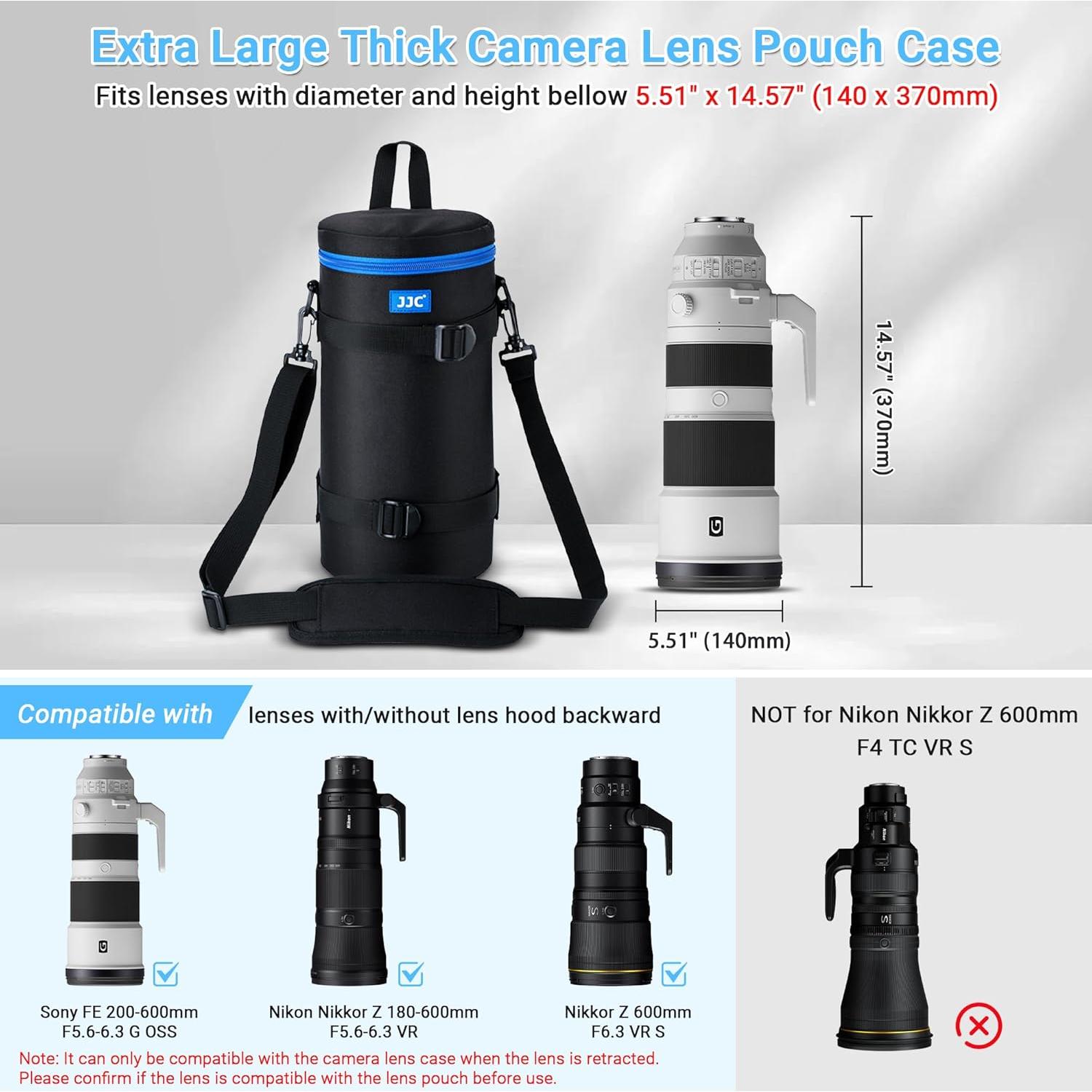 Funda de Lente de Cámara JJC Extra Grande para Nikon 180-600mm