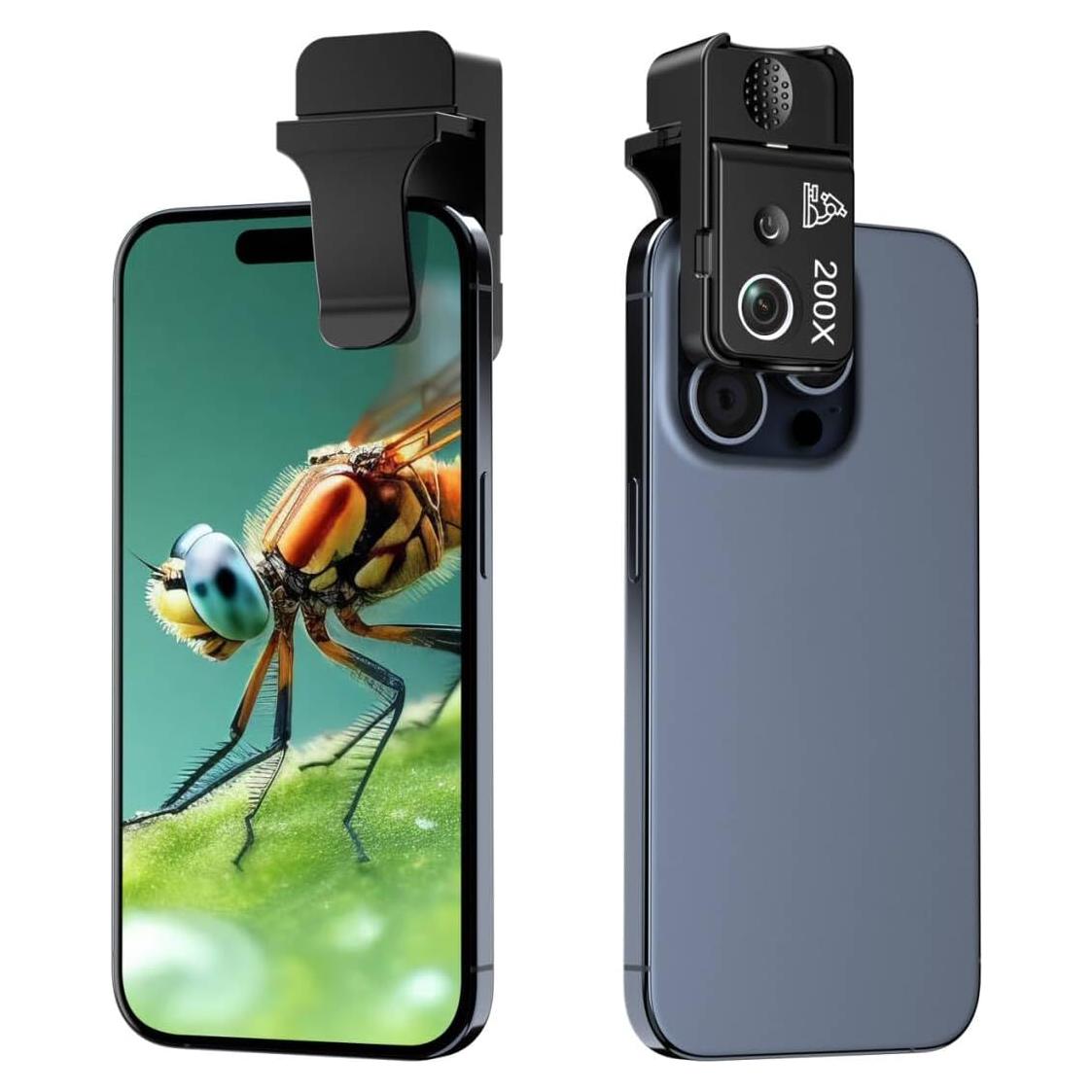 Microscopio Portátil Amoper 200X con Lente CPL y Luz UV