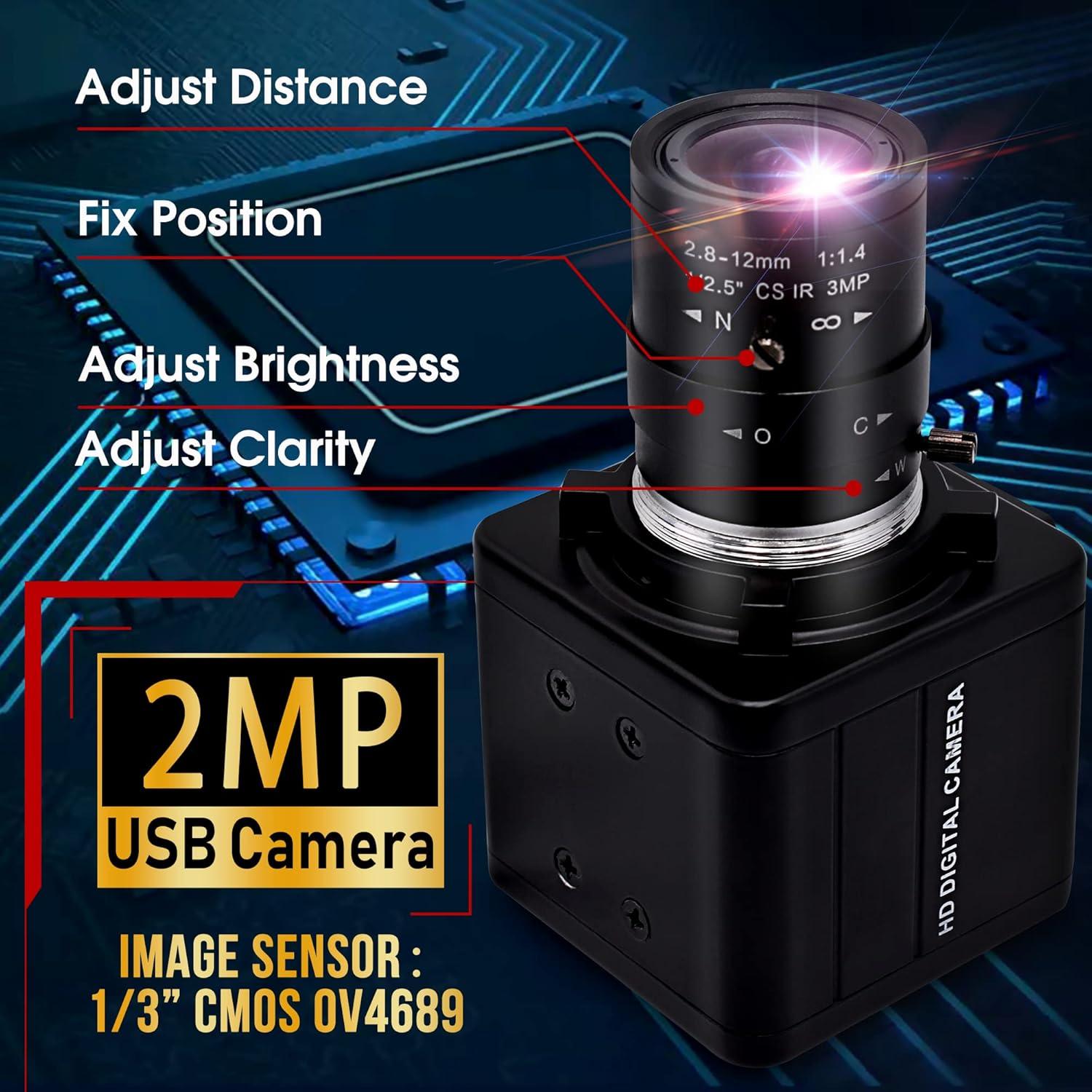 Cámara Web IEights 2.8-12mm 4X Zoom 1080P 260fps USB