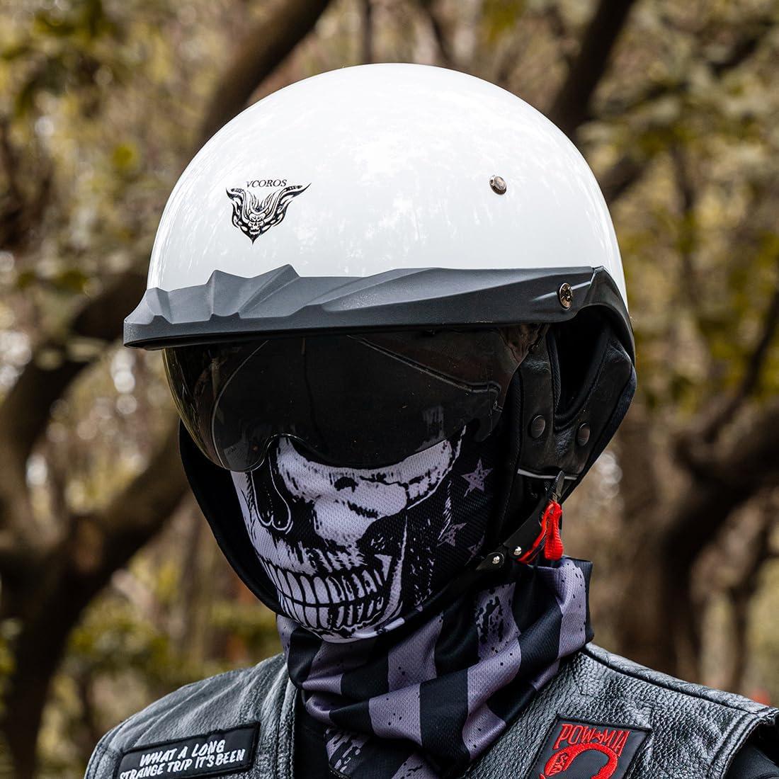 Casco de Media Cara VCOROS VHF04 Blanco Brillante S