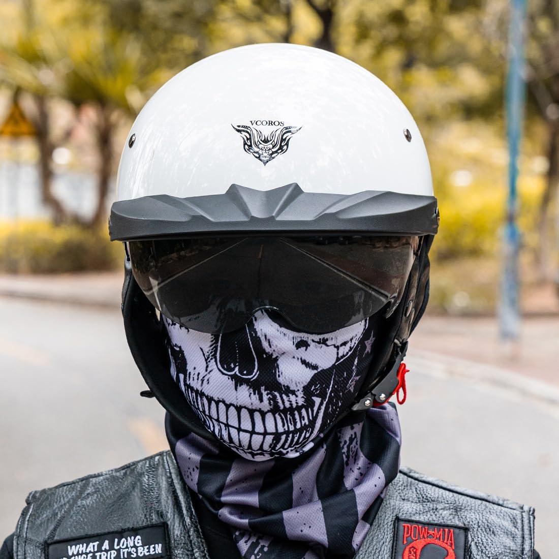 Casco de Media Cara VCOROS VHF04 Blanco Brillante S