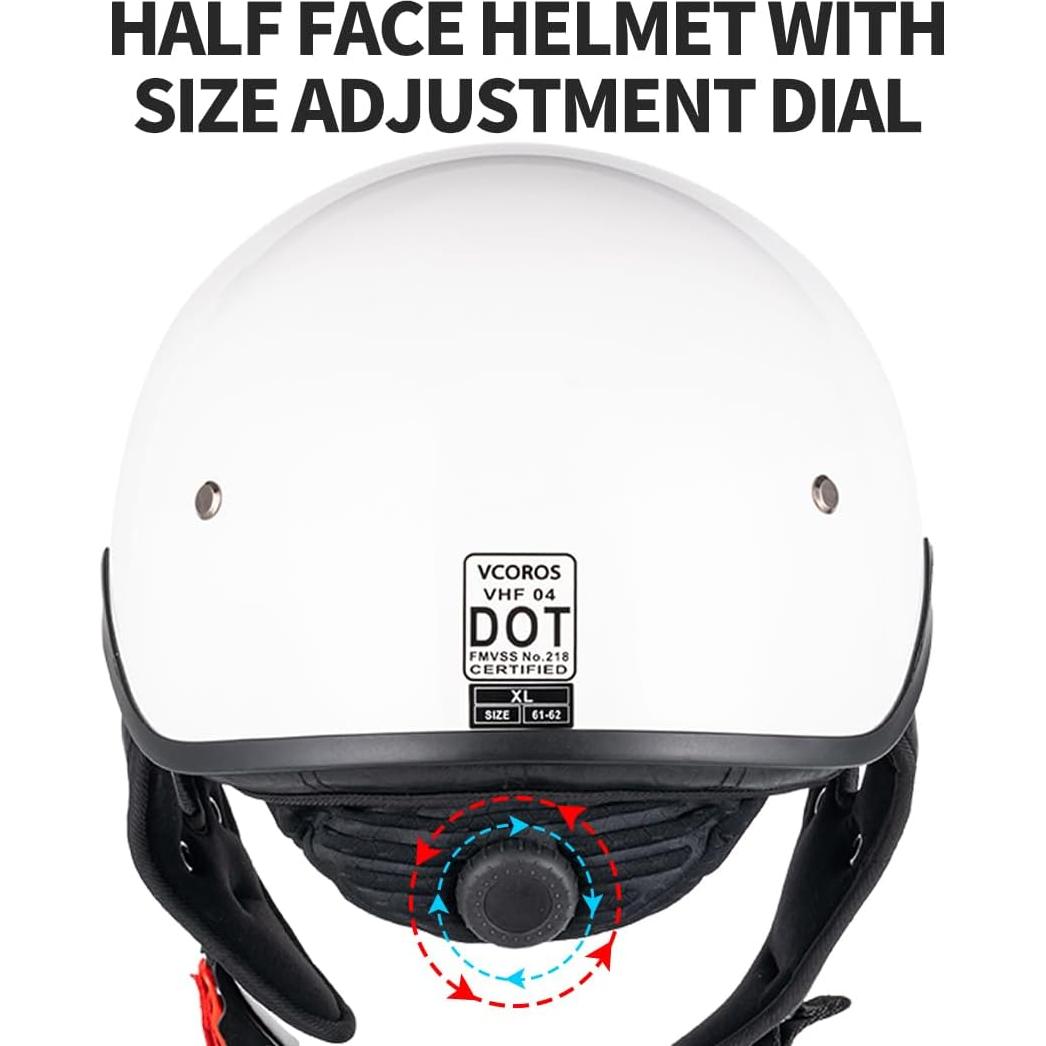 Casco de Media Cara VCOROS VHF04 Blanco Brillante S