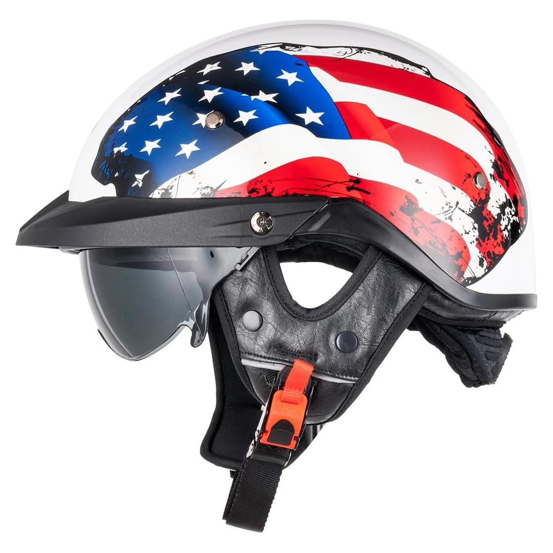 Casco de Media Cara VCOROS VHF04 con Visera Solar XL