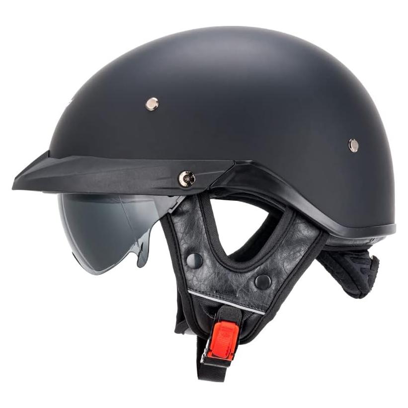 Casco de Media Cara VCOROS VHF04 Negro Mate L