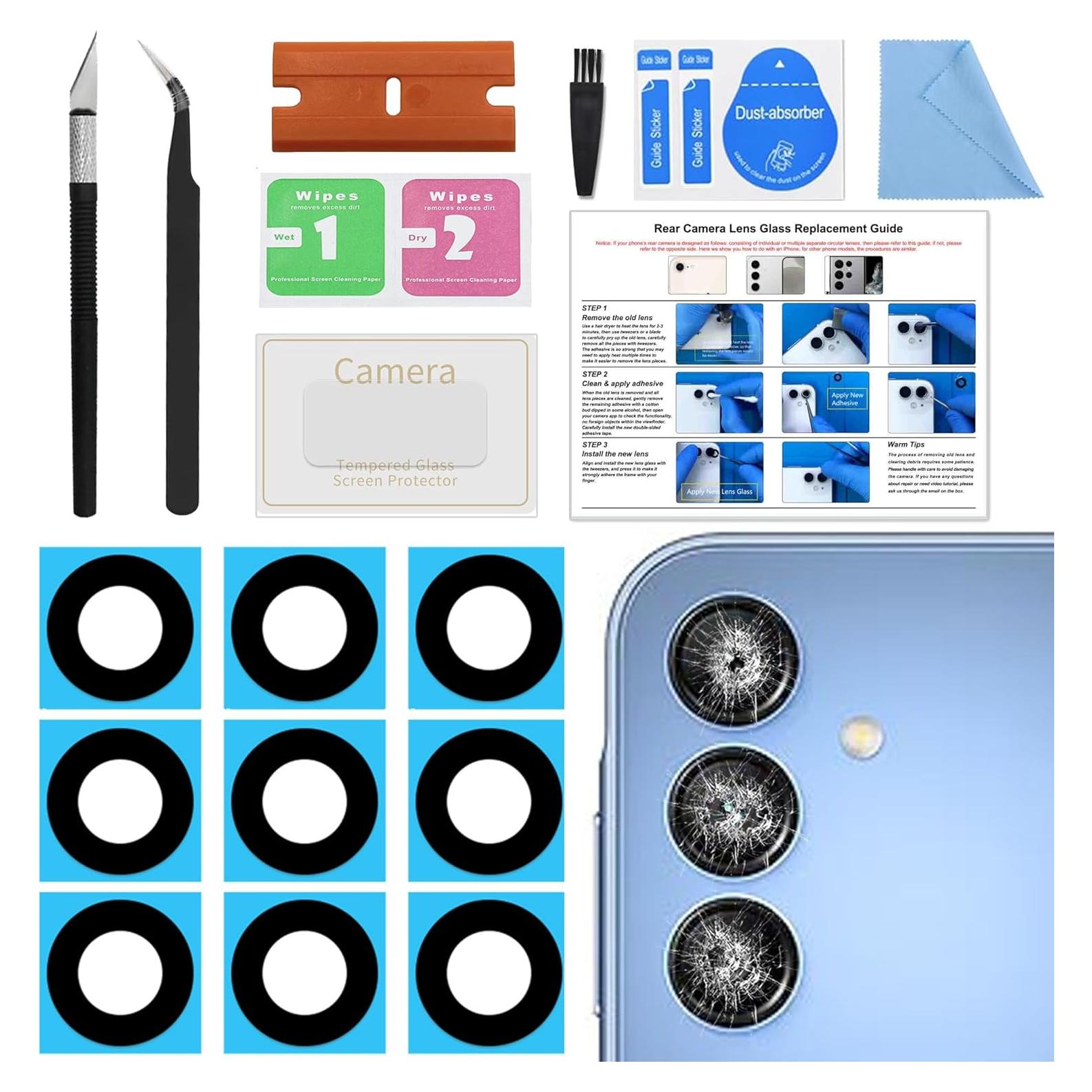 Paquete de 3 Lentes de Cámara Trasera para Galaxy A15 5G