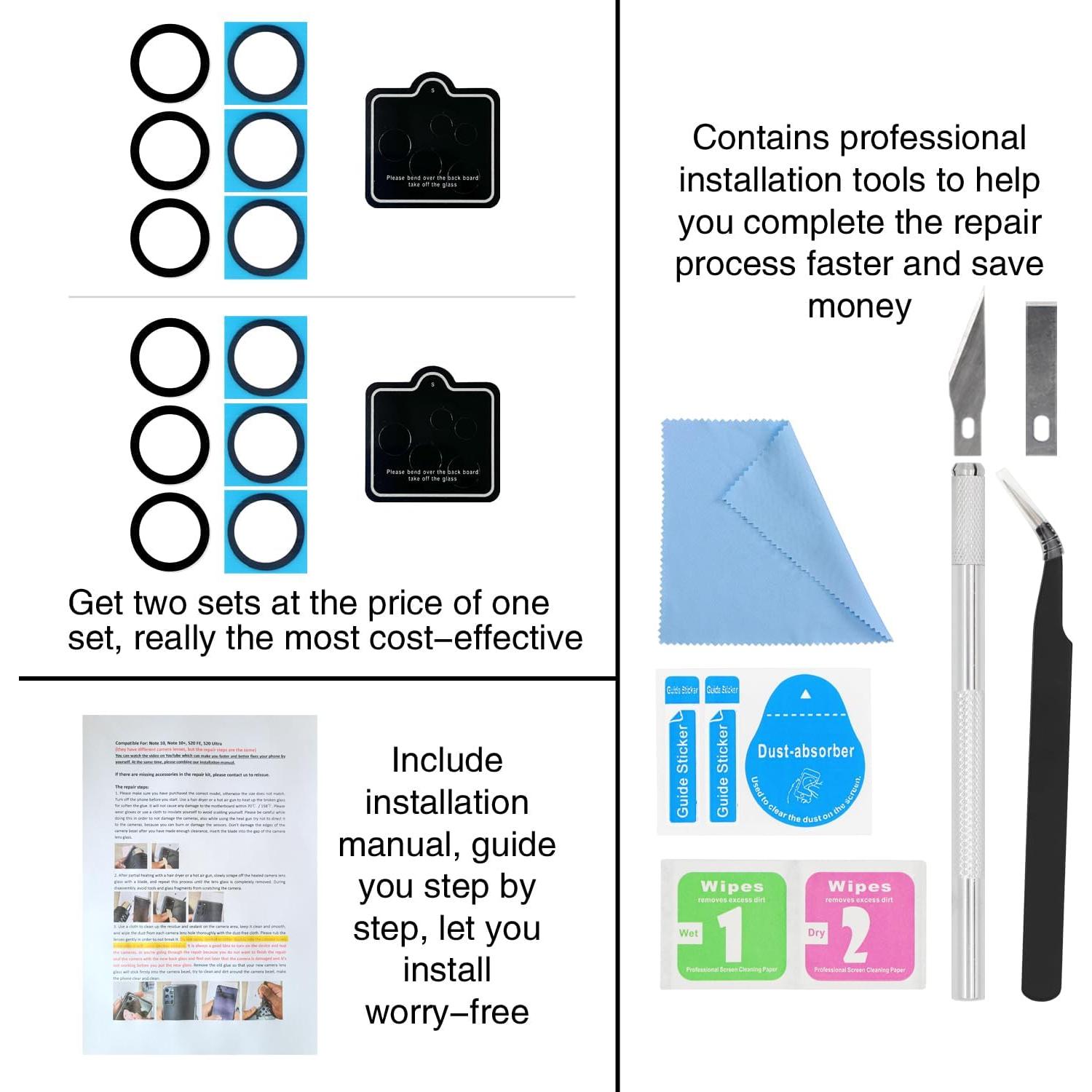 Kit Reemplazo Lente de Cámara ASDAWN para Samsung Galaxy S23/S23+