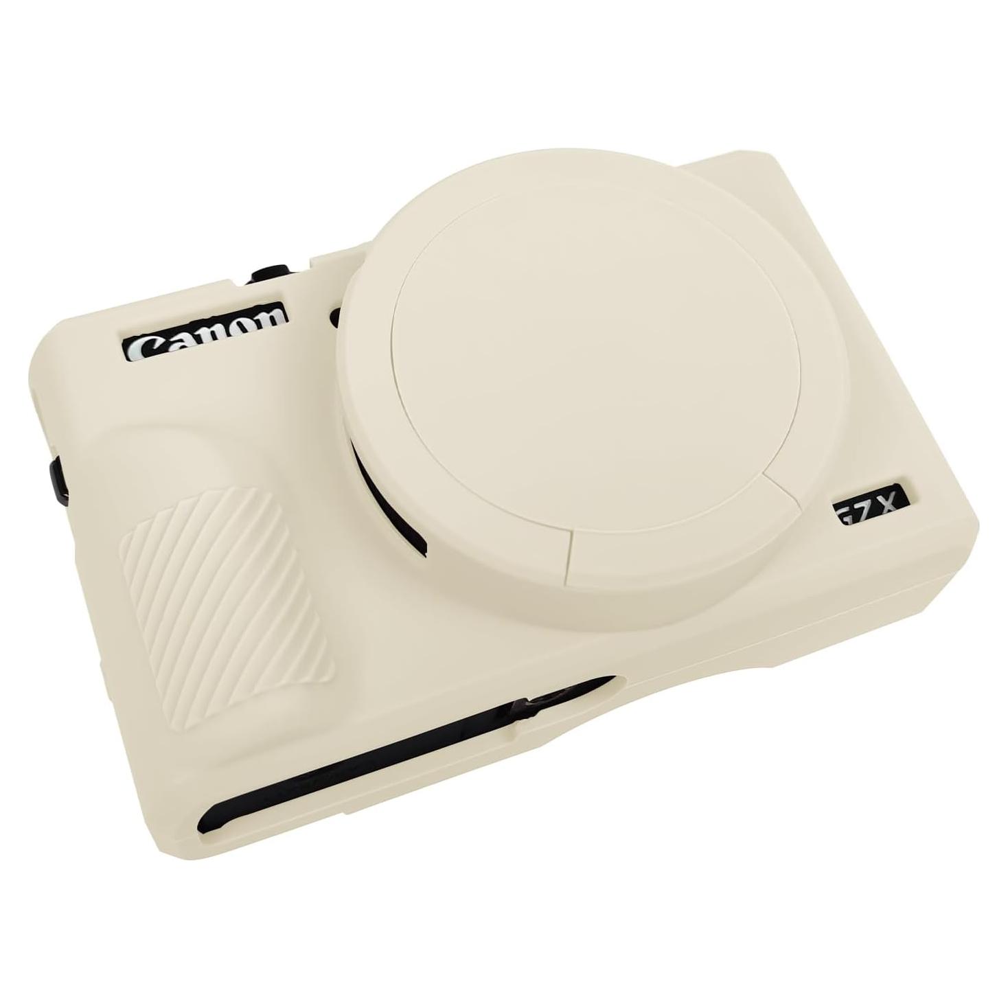 Funda Protectora de Silicona Beige para Canon G7X Mark III