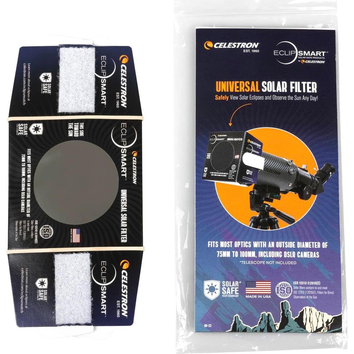 Filtro Solar EclipSmart Celestron para Telescopios y Cámaras DSLR