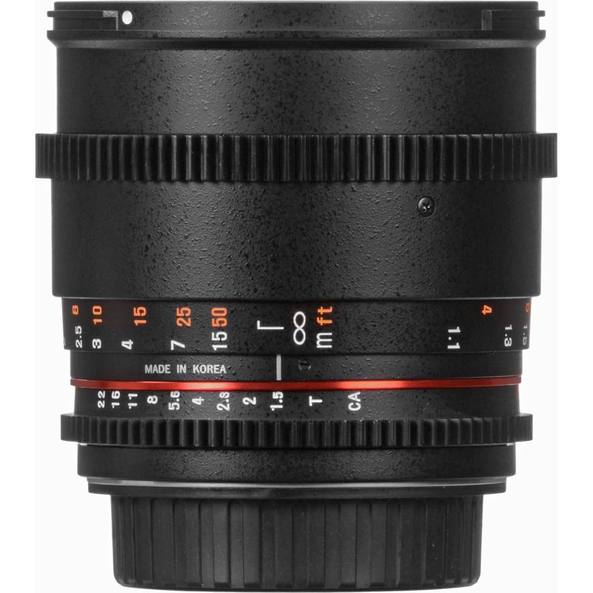 Lente Cine Rokinon 85mm T1.5 para Canon EF - Bokeh Atractivo