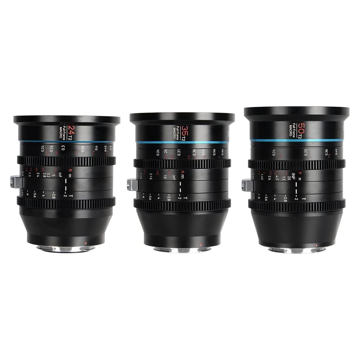 Juego de Lentes Macro SIRUI Jupiter T2 Full-Frame 24mm 35mm 50mm
