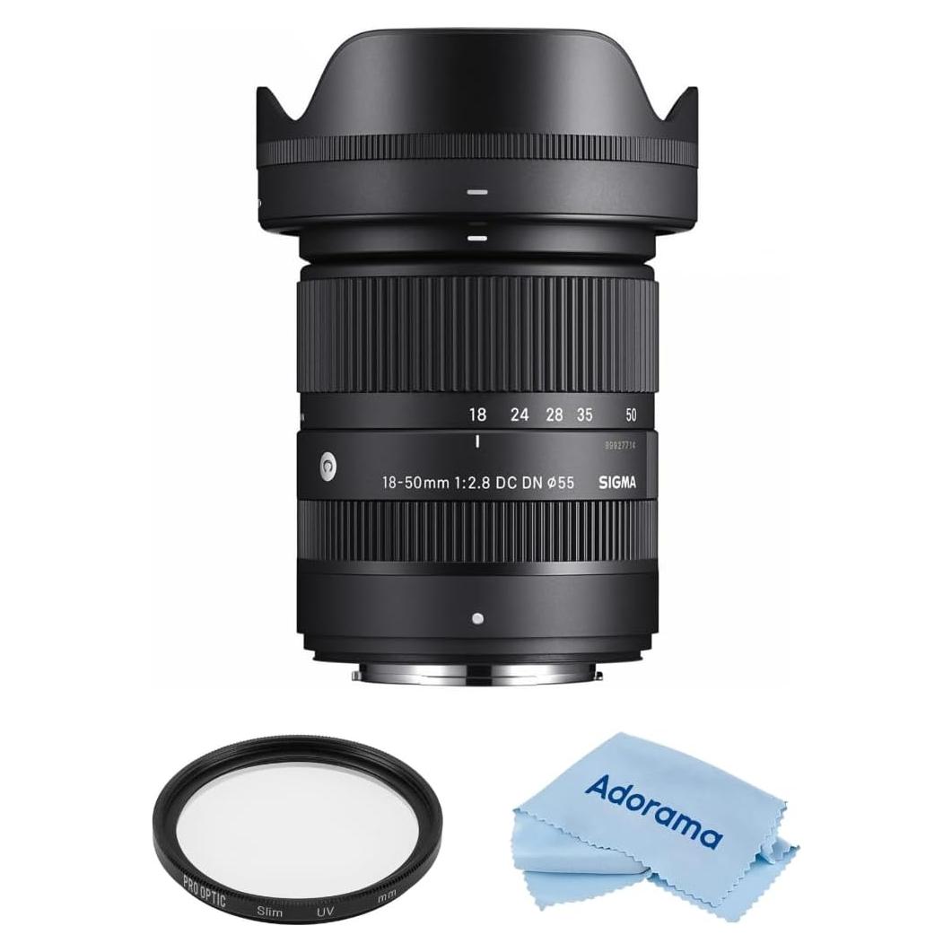 Lente Sigma 18-50mm f/2.8 DC DN para Fujifilm X + Filtro UV 55mm