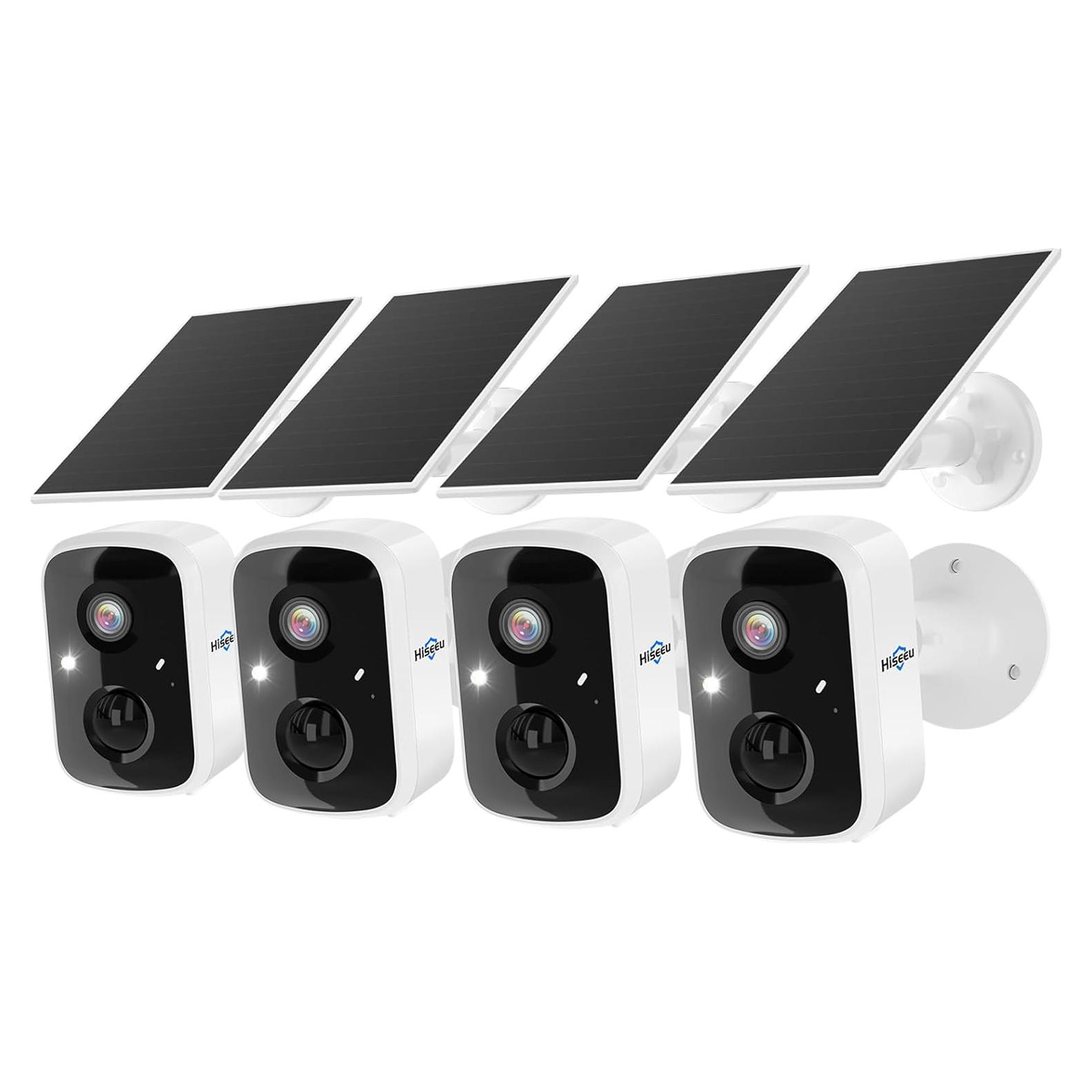 Cámara de Seguridad Hiseeu Solar 4MP Inalámbrica 4 Unidades