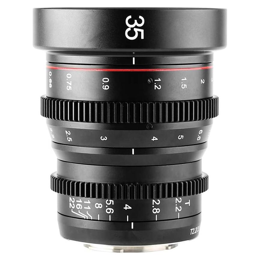 Lente de Cine Meike 35mm T2.2 M43 Manual 4K para Video