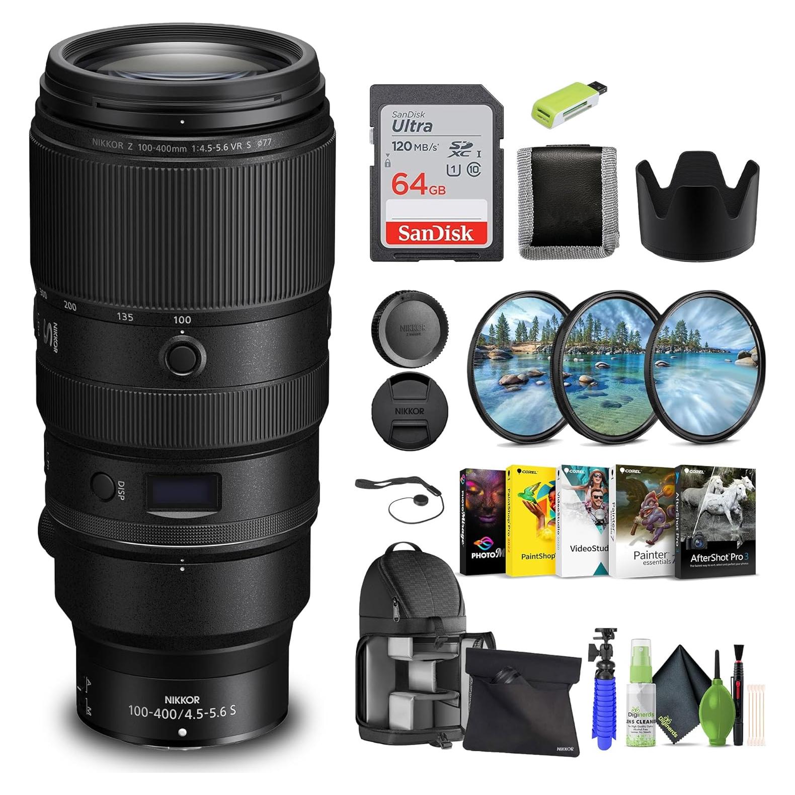 Lente Super-Telefoto Nikon NIKKOR Z 100-400mm f/4.5-5.6 VR S + Accesorios