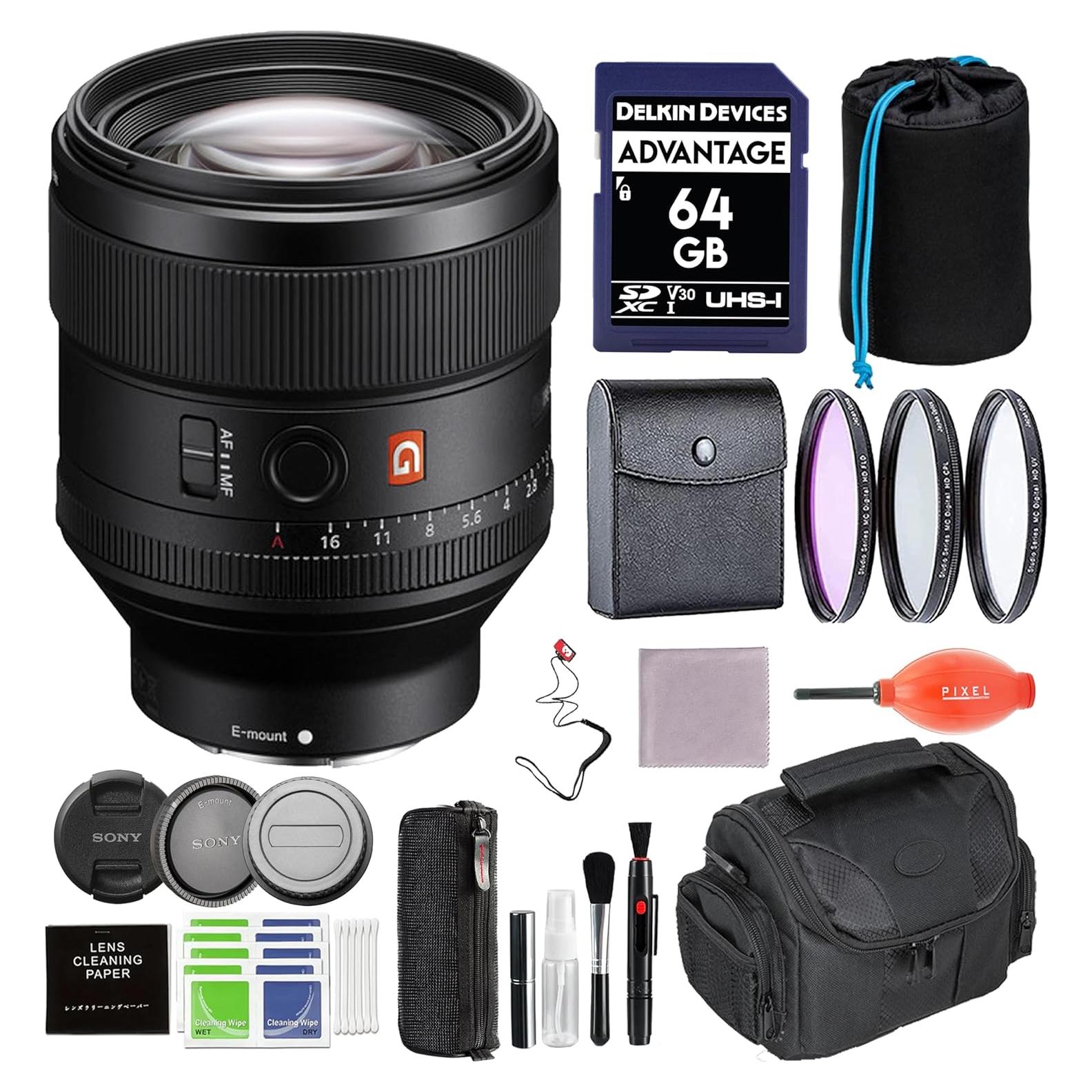 Lente Sony 85mm F1.4 GM con Kit de Filtros y Accesorios