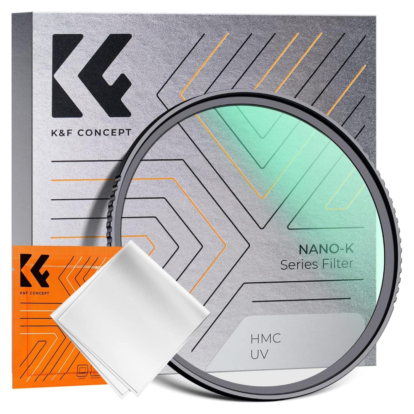 Filtro UV de Lente K&F Concept 58mm Ultra Delgado con Paño