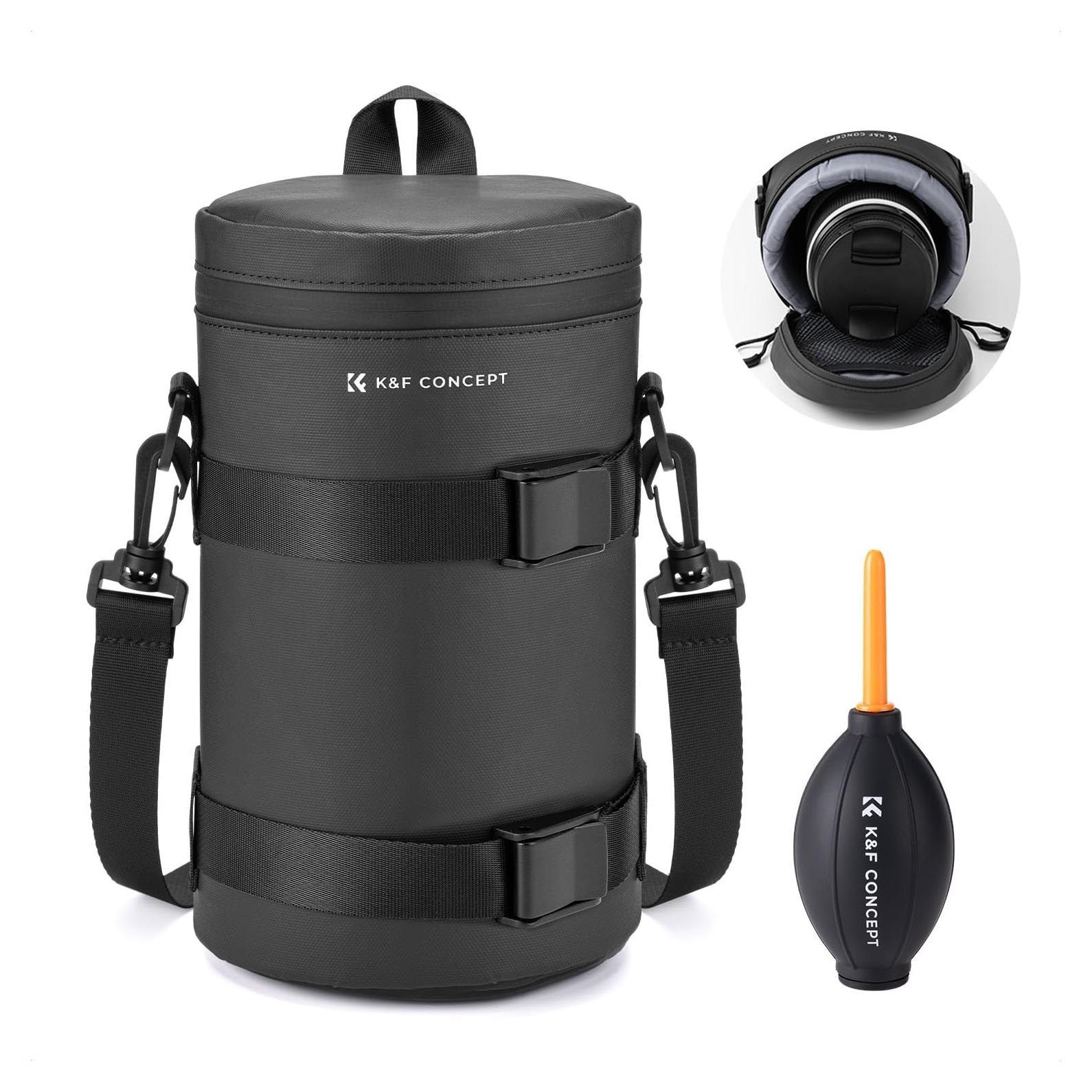 Funda para Lente de Cámara K&F Concept Negra 15x14.5x26cm