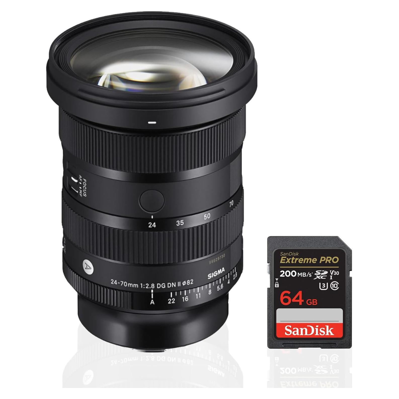 Lente Sigma 24-70mm F2.8 DG DN II Art + Tarjeta 64GB