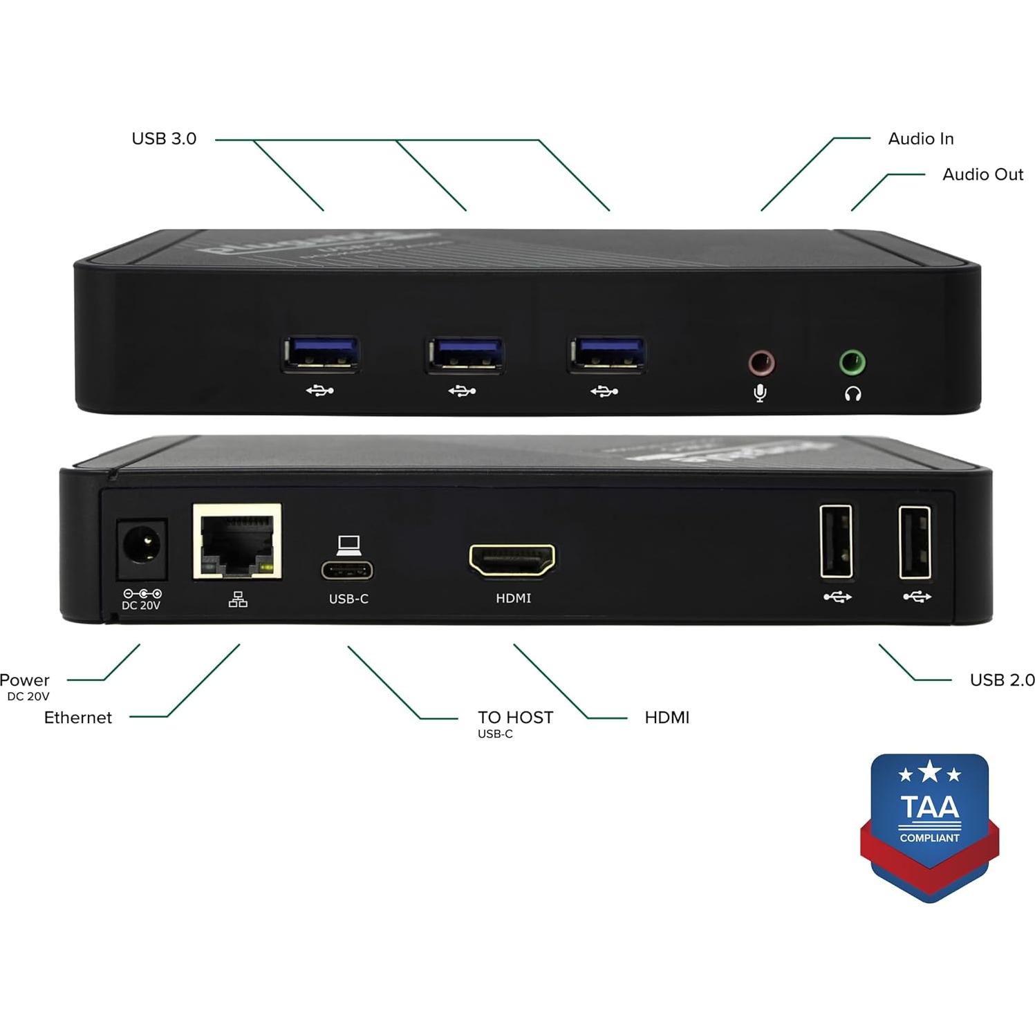 Dock USB-C Plugable UD-CA1A HDMI 4K 60W para iPhone y más