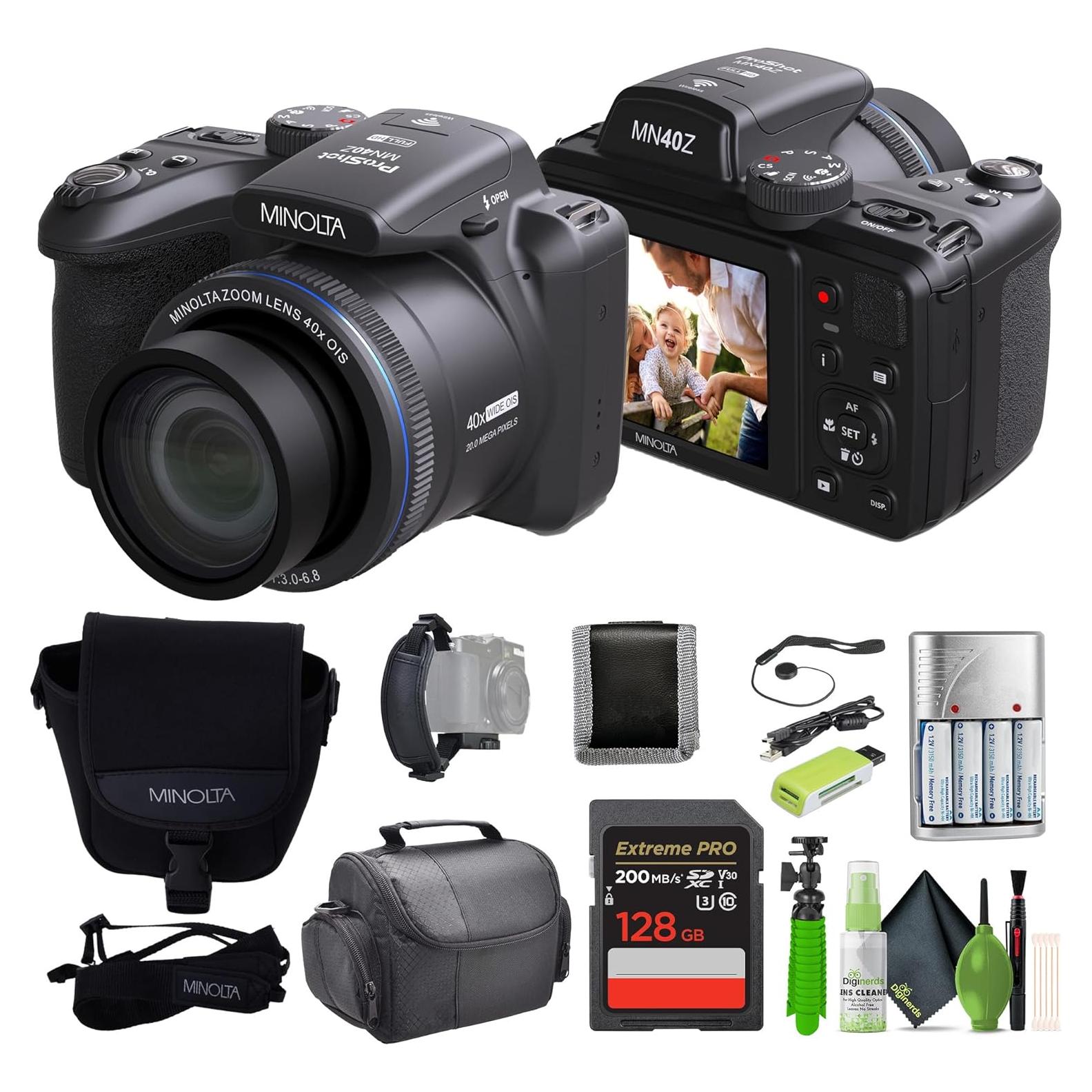 Cámara Digital Minolta MN40Z 20MP 40x Zoom Óptico 1080p FHD