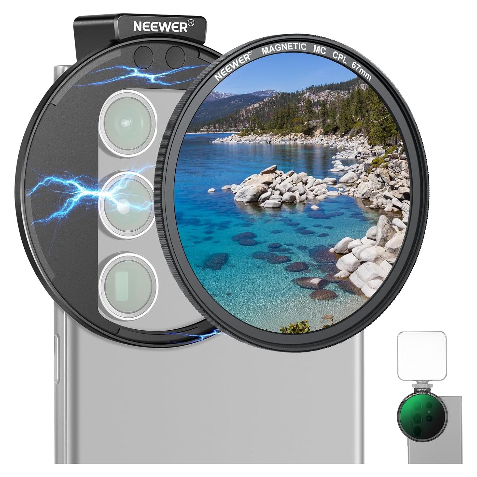 Filtro CPL Magnético 67mm NEEWER para Teléfono - Clip Universal