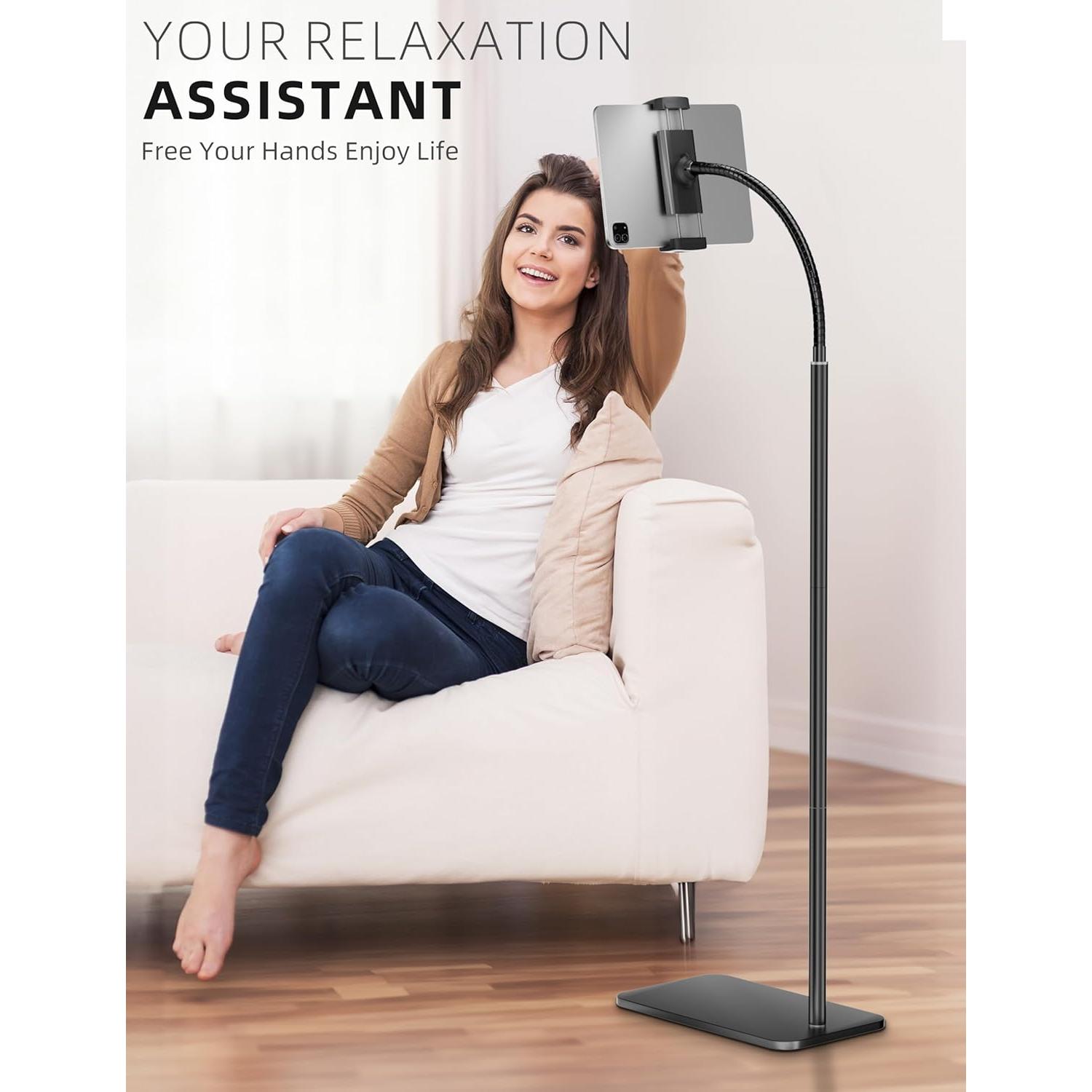 Soporte de Piso Ajustable LanPavilion para iPad y Tabletas