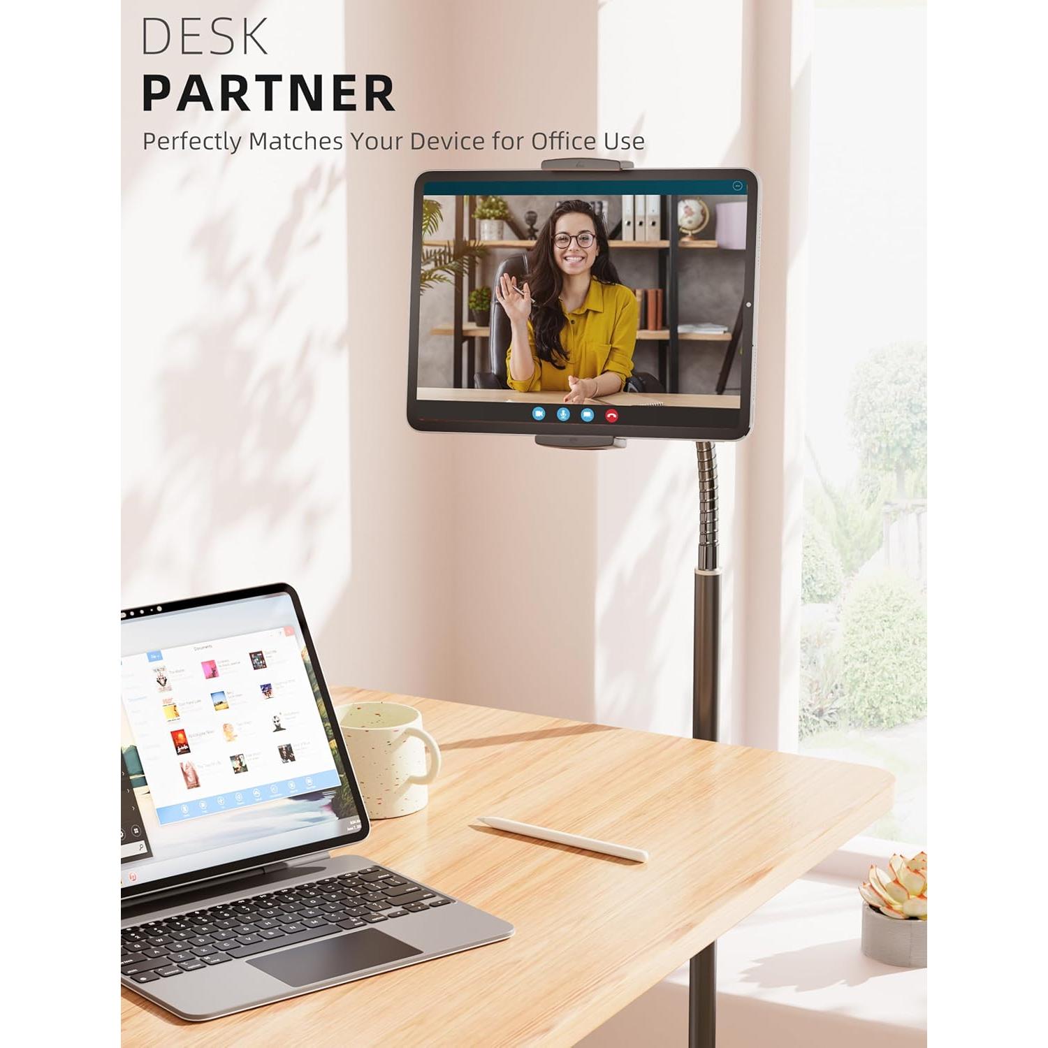 Soporte de Piso Ajustable LanPavilion para iPad y Tabletas