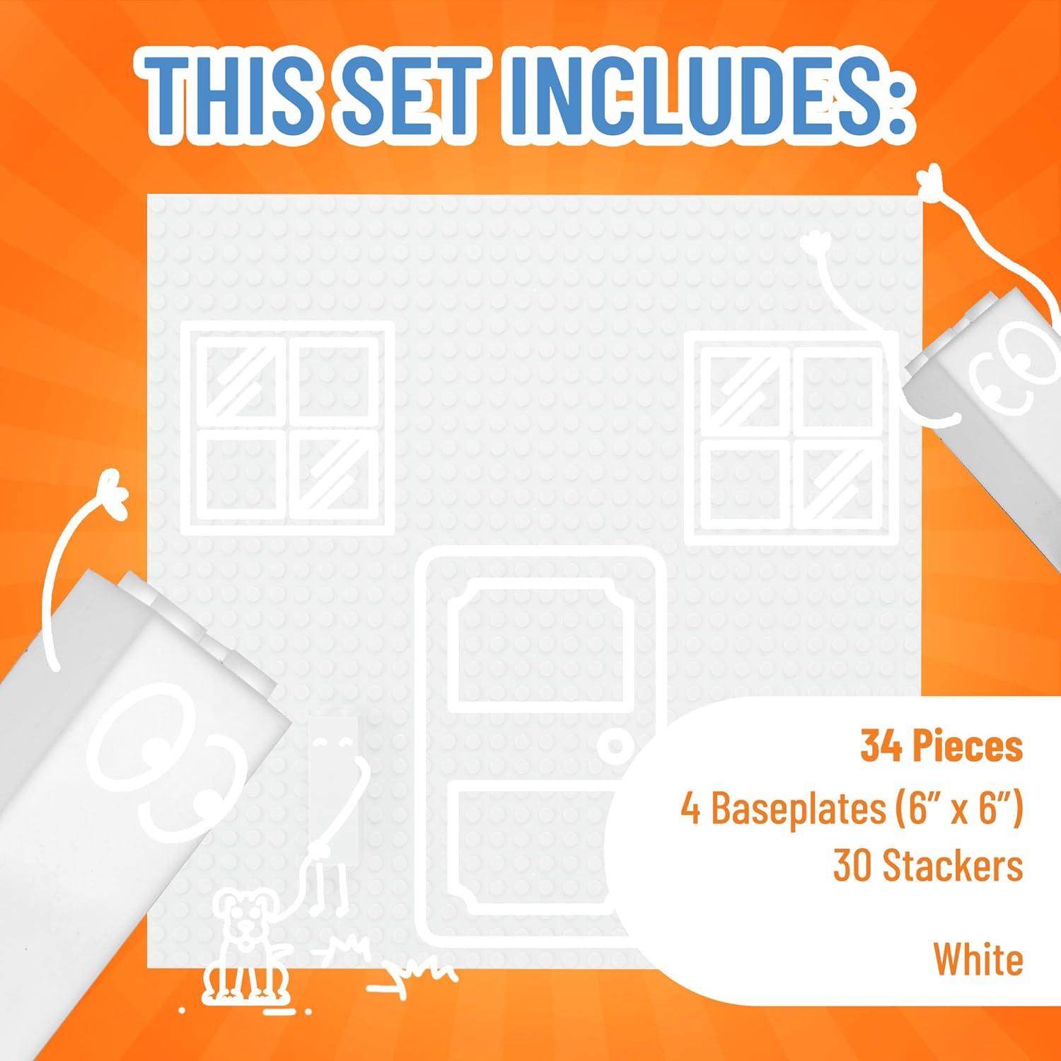 Placas Base Apilables Strictly Briks 4 Piezas 15x15 cm