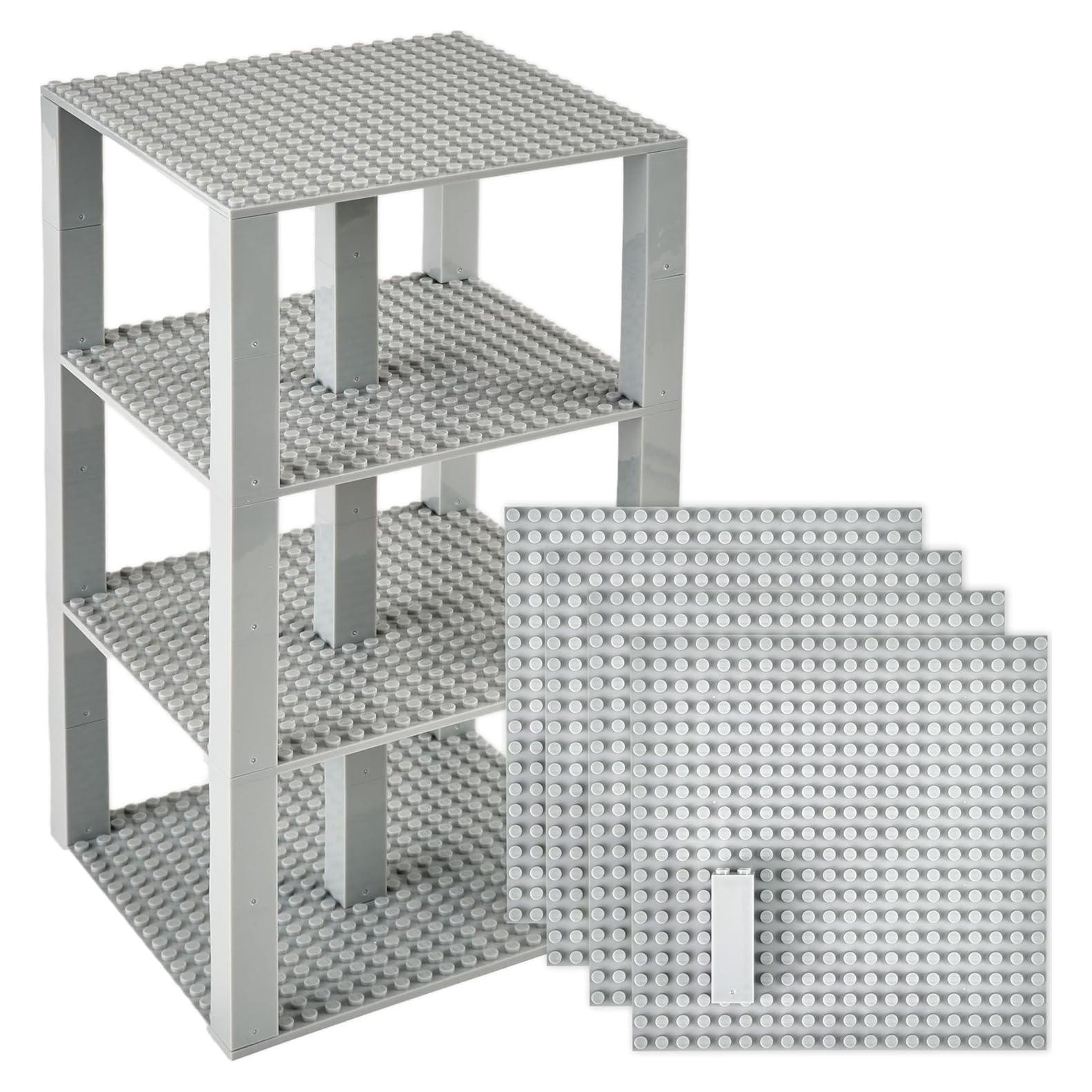 Placas Base Apilables Strictly Briks 4 Unidades Gris Claro