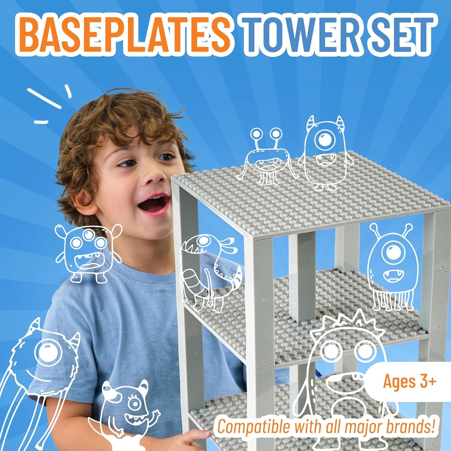 Placas Base Apilables Strictly Briks 4 Unidades Gris Claro