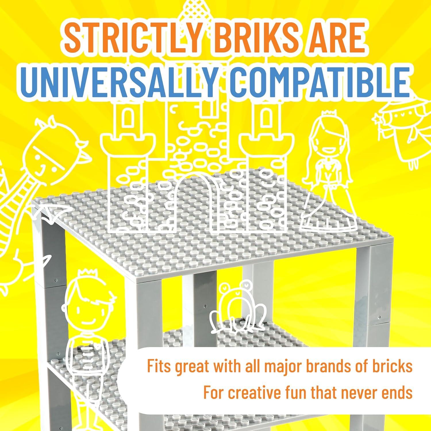 Placas Base Apilables Strictly Briks 4 Unidades Gris Claro