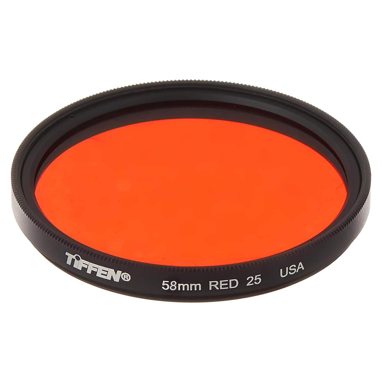 Filtro de lente Tiffen 58mm #25 Rojo para fotografía B/N