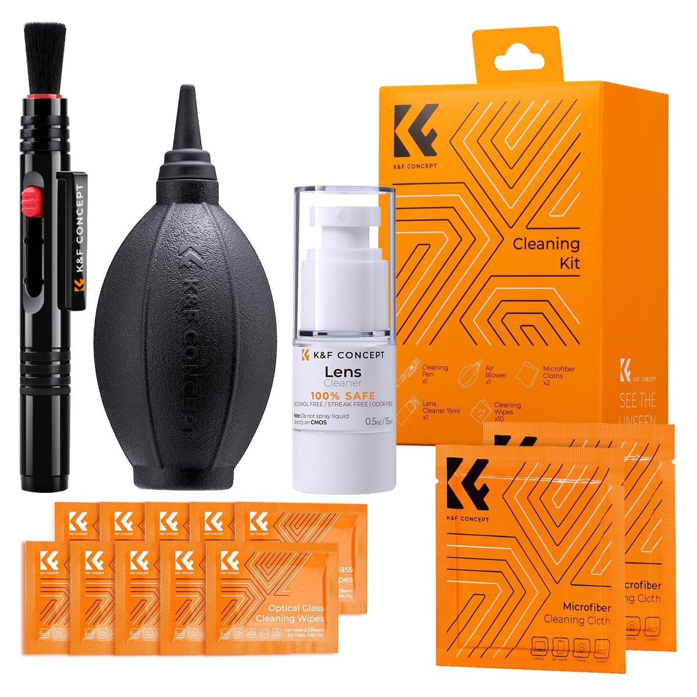 Kit de Limpieza de Lentes K&F Concept 15 en 1 para Cámara